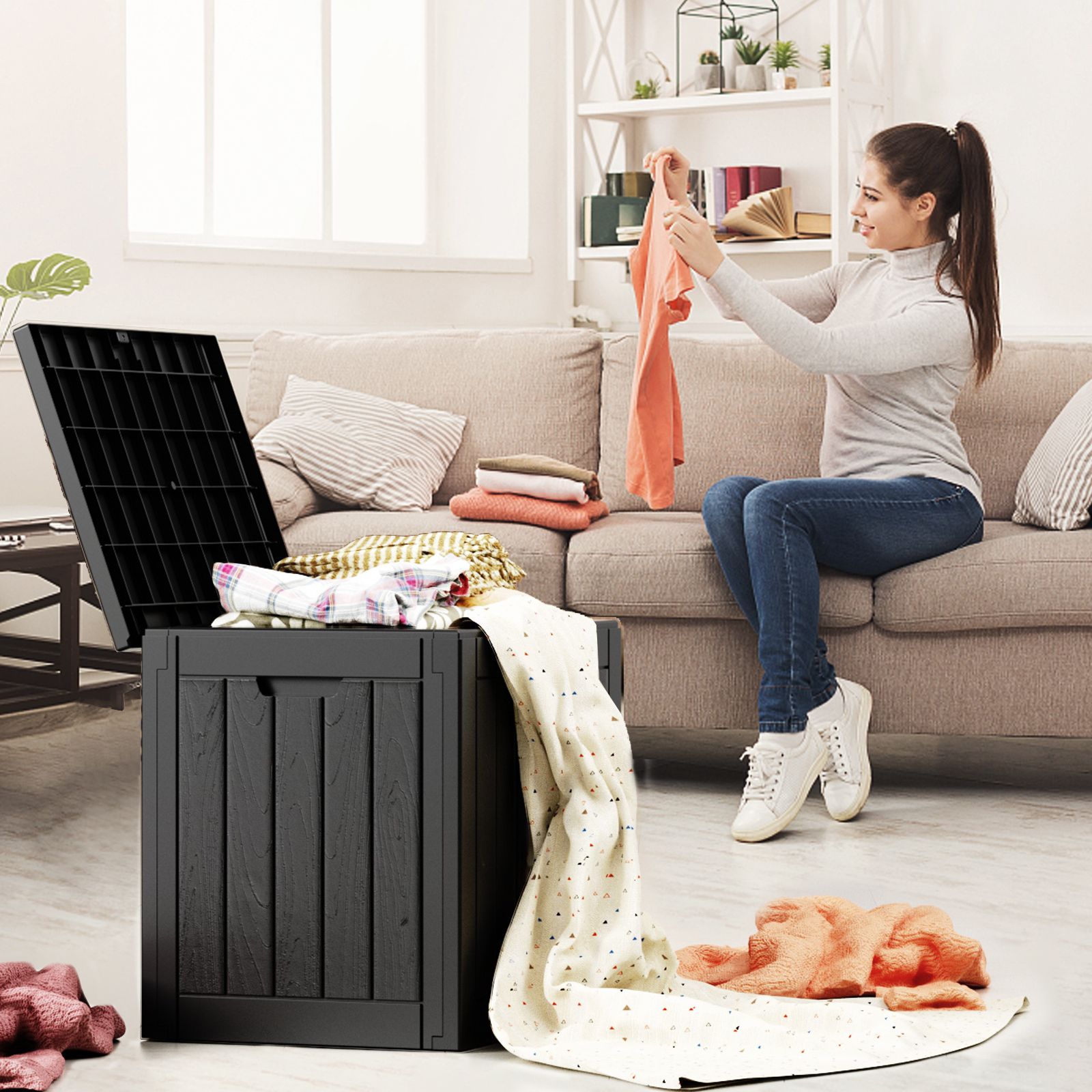 VBAL 30 Gallon recyclable eco-friendly resin material storage Deck Box