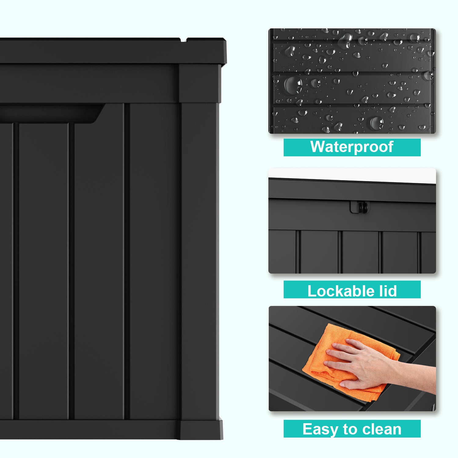 VBAL 50 Gallon recyclable eco-friendly resin material storage Deck Box