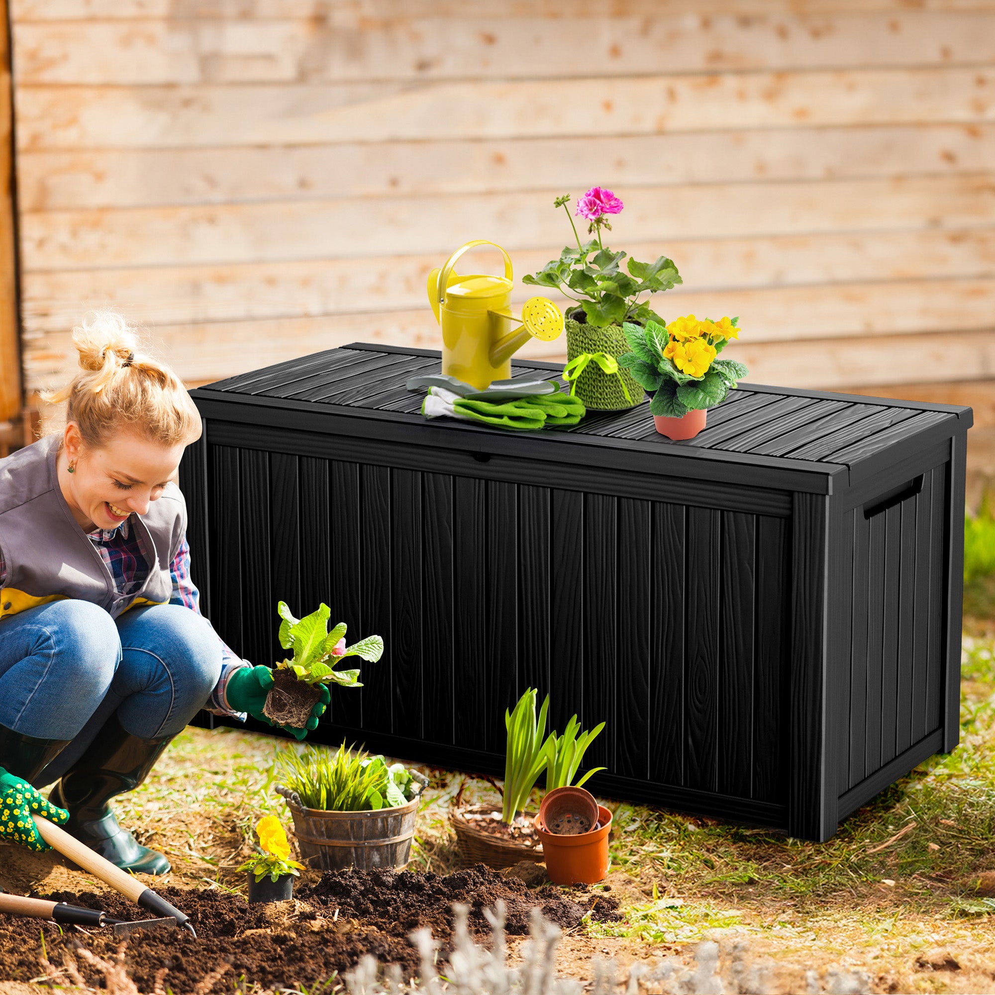 VBAL 180 Gallon recyclable eco-friendly resin material storage Deck Box
