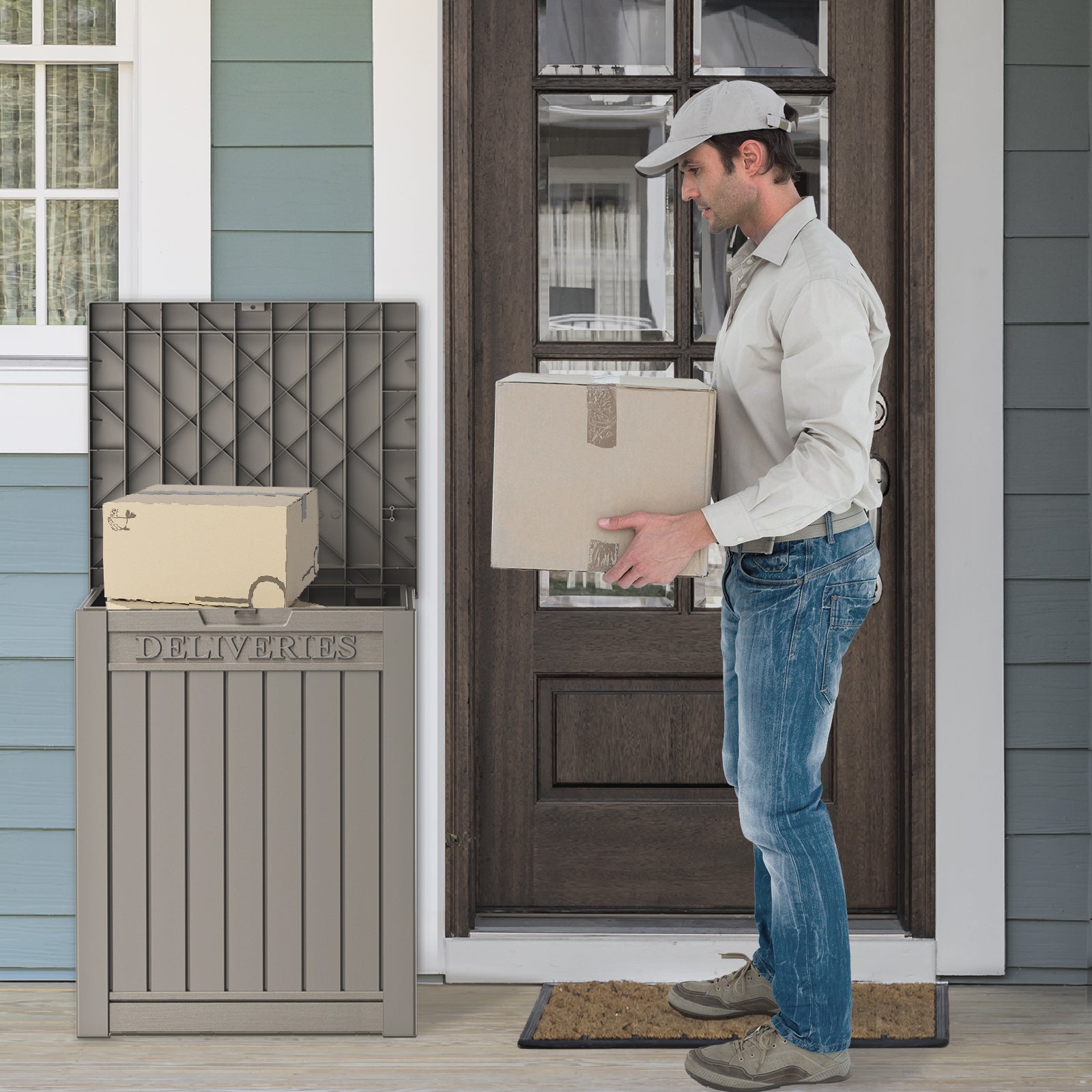 VBAL Package Delivery Box for Outside,Durable Weather Resistant,Parcel Outdoor Storage Box