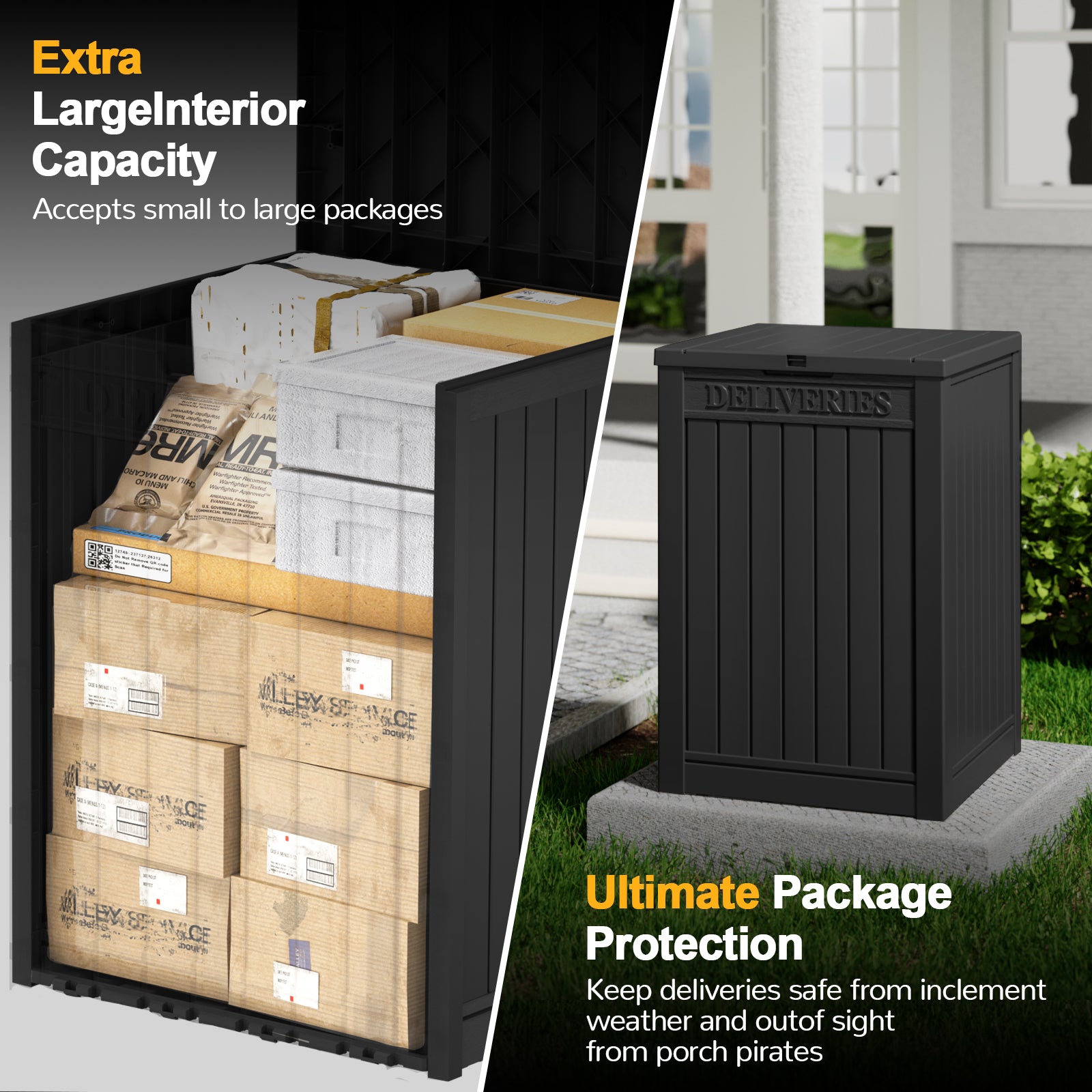 VBAL Package Delivery Box for Outside,Durable Weather Resistant,Parcel Outdoor Storage Box