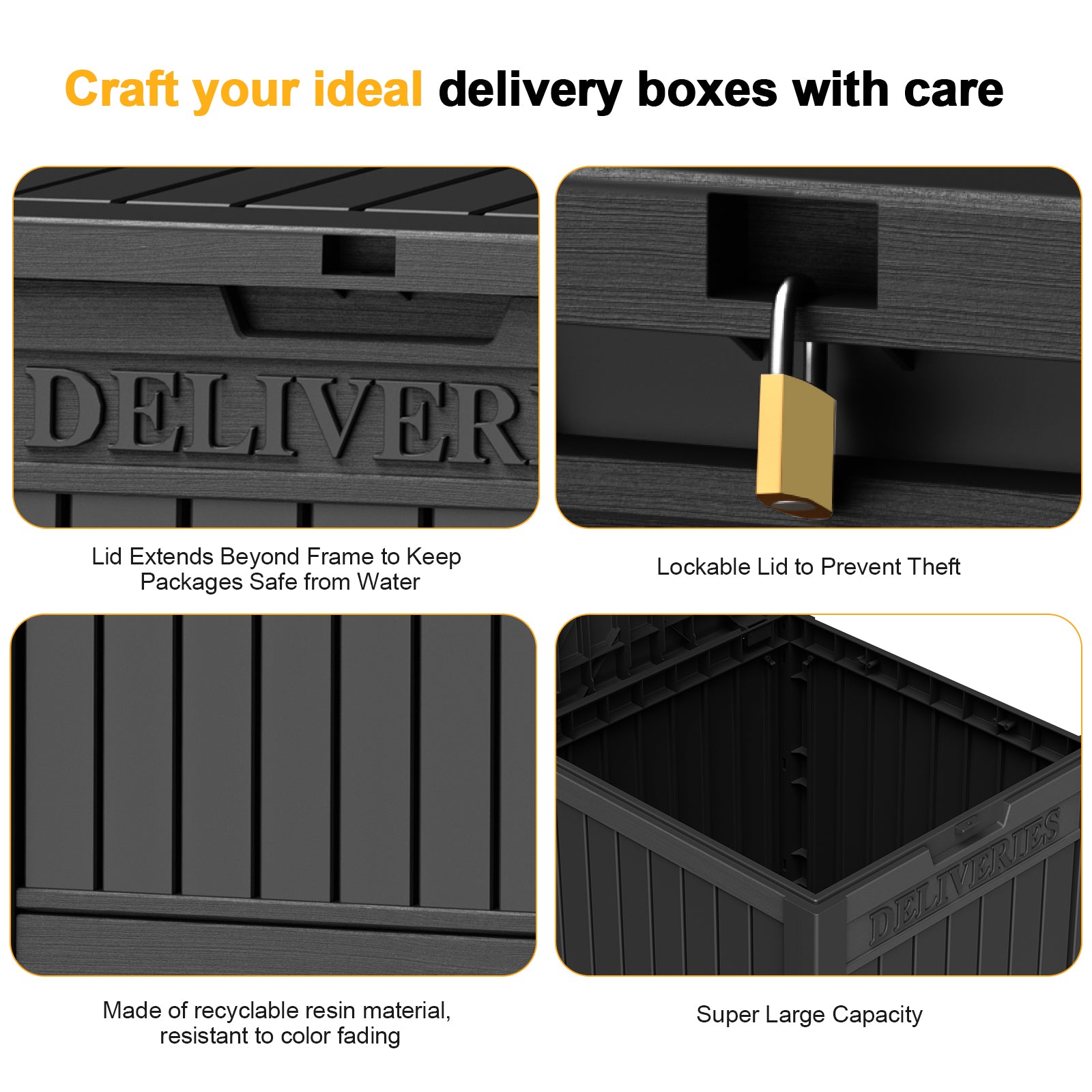 VBAL Package Delivery Box for Outside,Durable Weather Resistant,Parcel Outdoor Storage Box