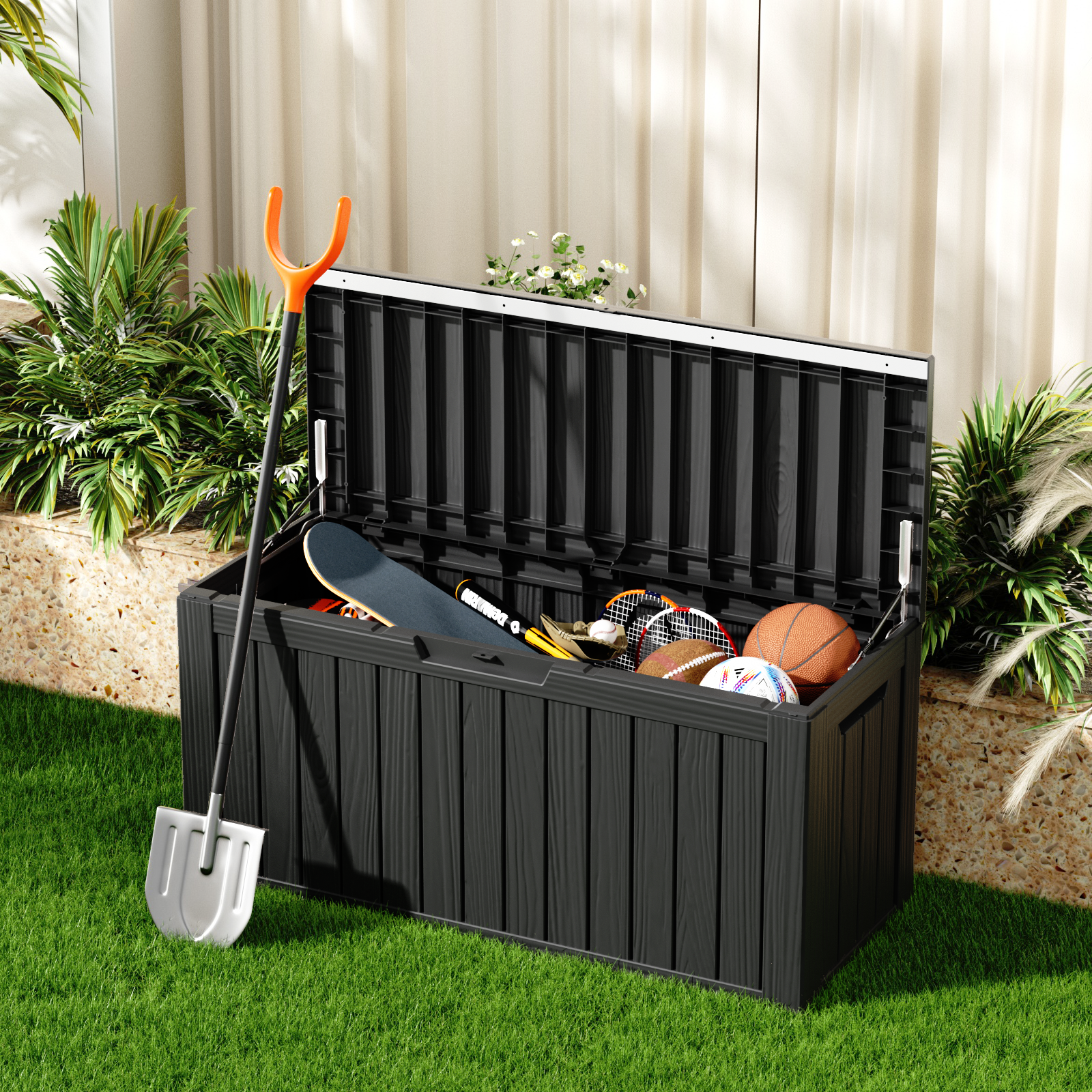 VBAL 80 Gallon recyclable eco-friendly resin material storage Deck Box