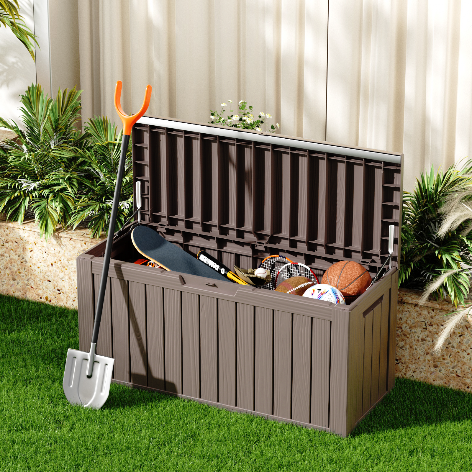 VBAL 80 Gallon recyclable eco-friendly resin material storage Deck Box