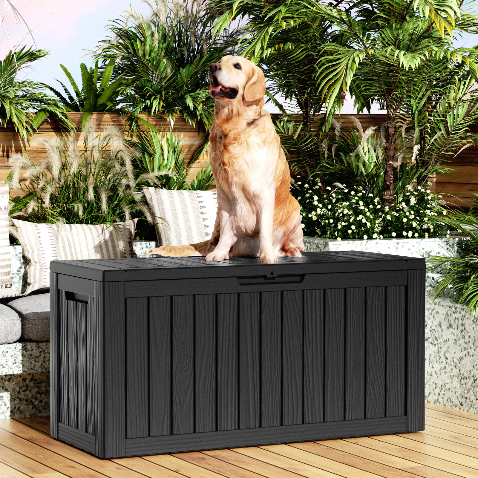 VBAL 80 Gallon recyclable eco-friendly resin material storage Deck Box