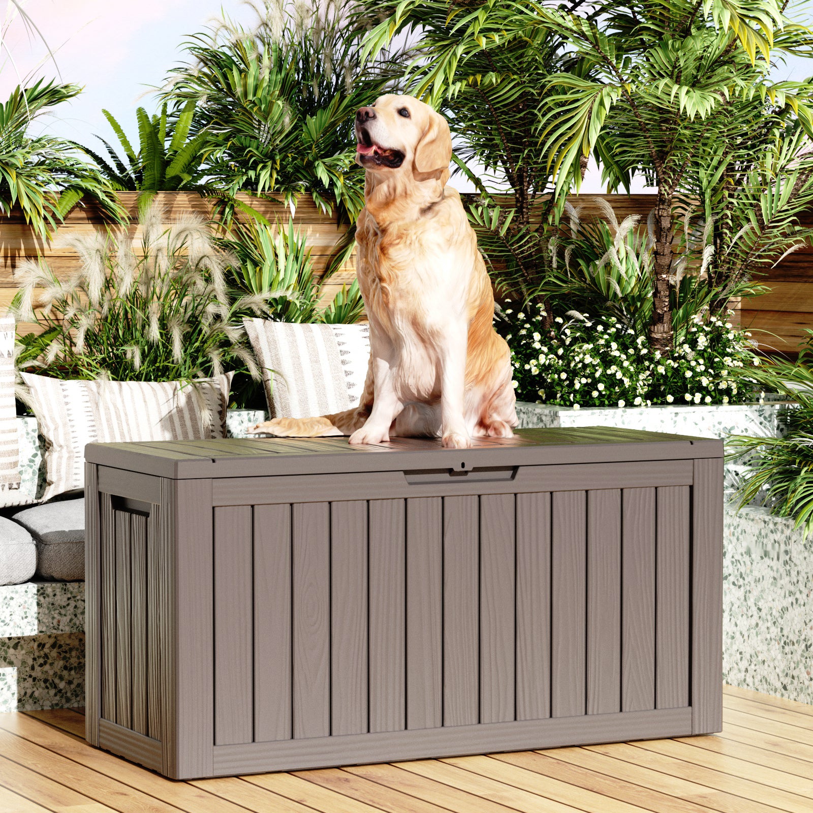 VBAL 80 Gallon recyclable eco-friendly resin material storage Deck Box