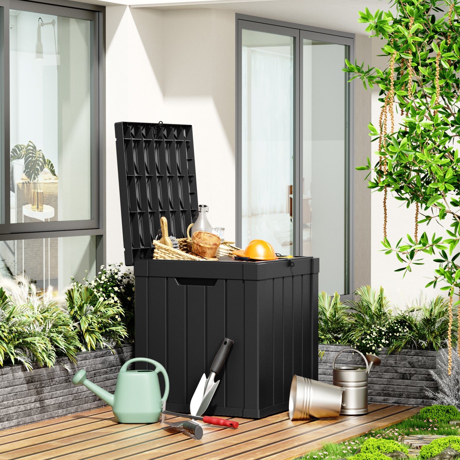 VBAL 50 Gallon recyclable eco-friendly resin material storage Deck Box