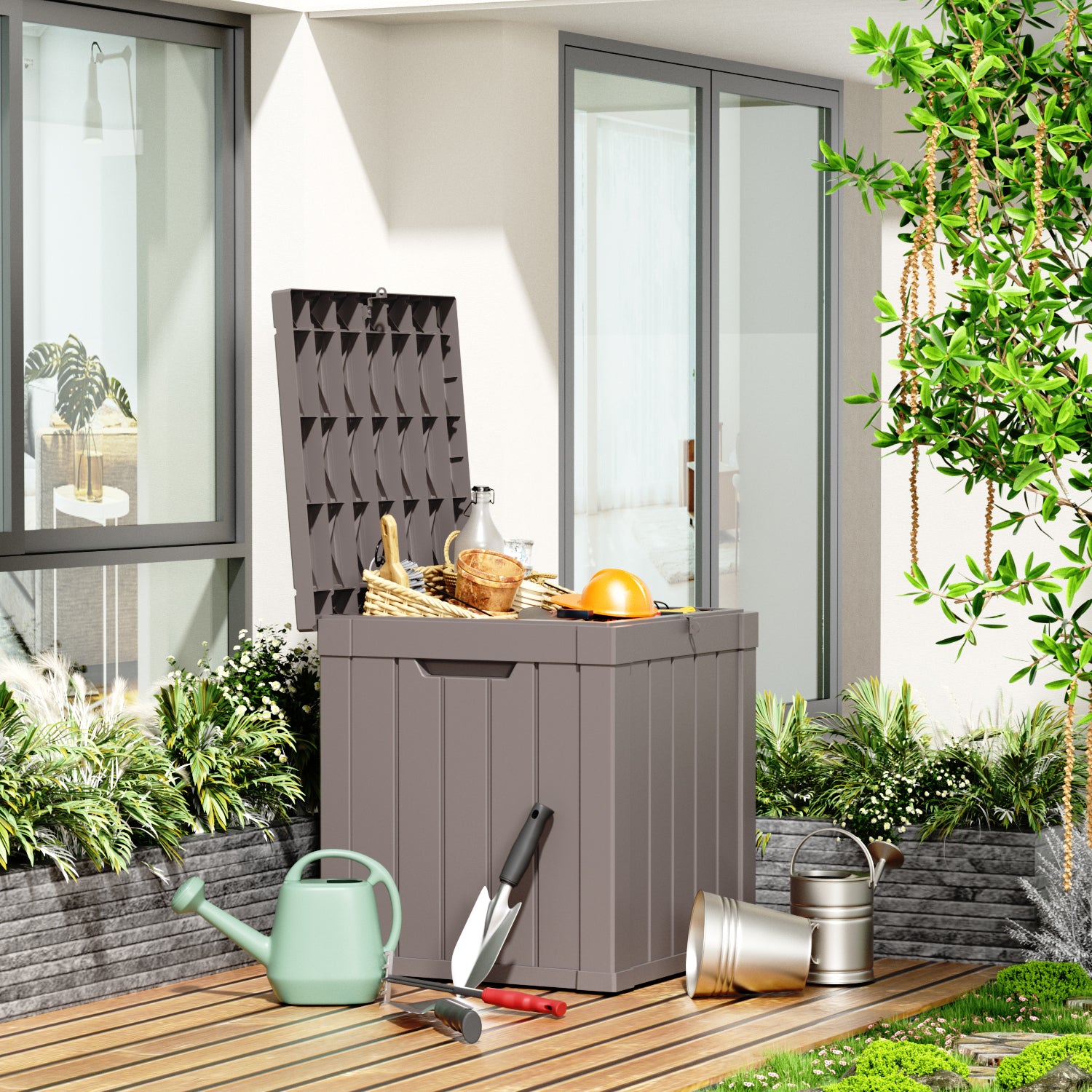 VBAL 50 Gallon recyclable eco-friendly resin material storage Deck Box