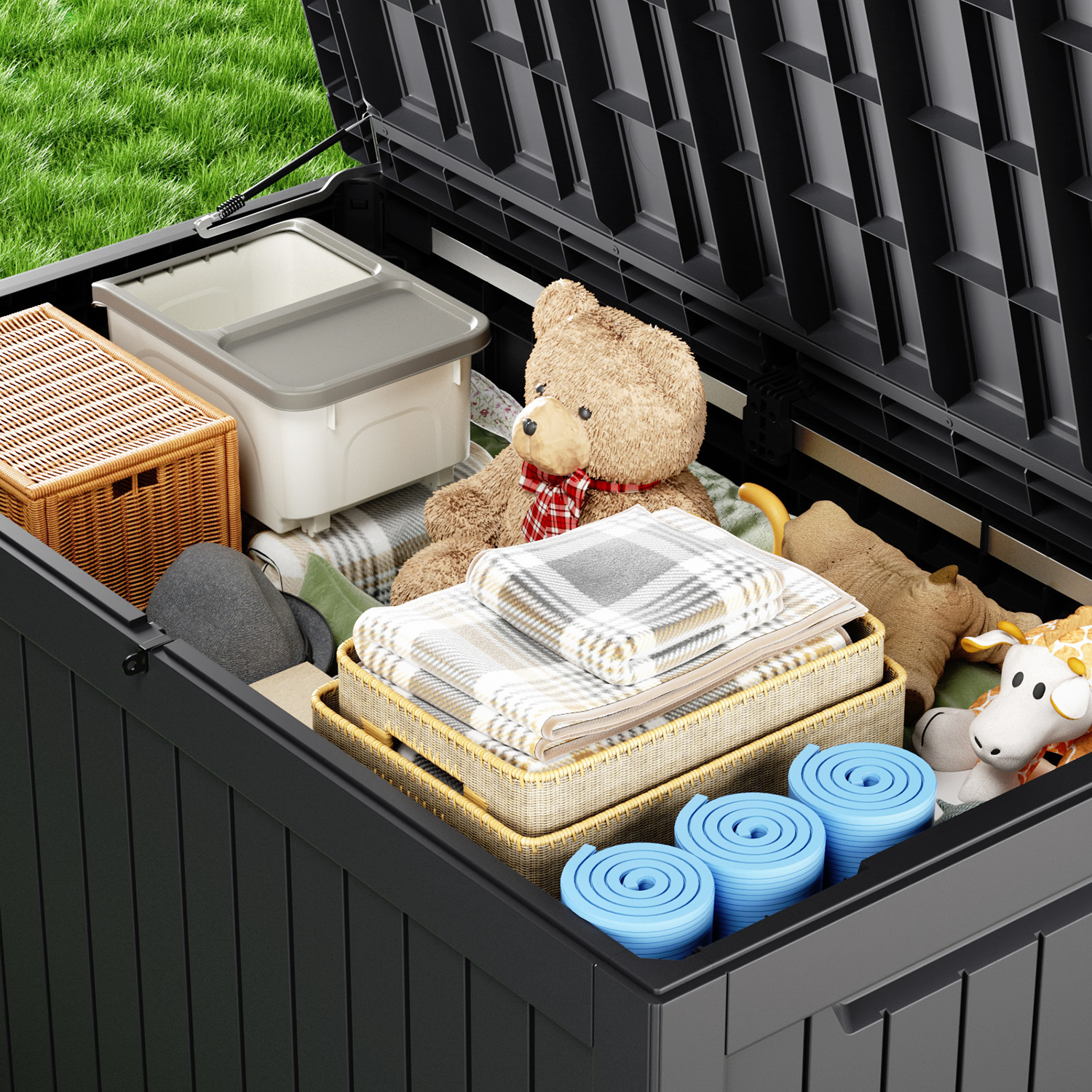 VBAL 230 Gallon recyclable eco-friendly resin material storage Deck Box
