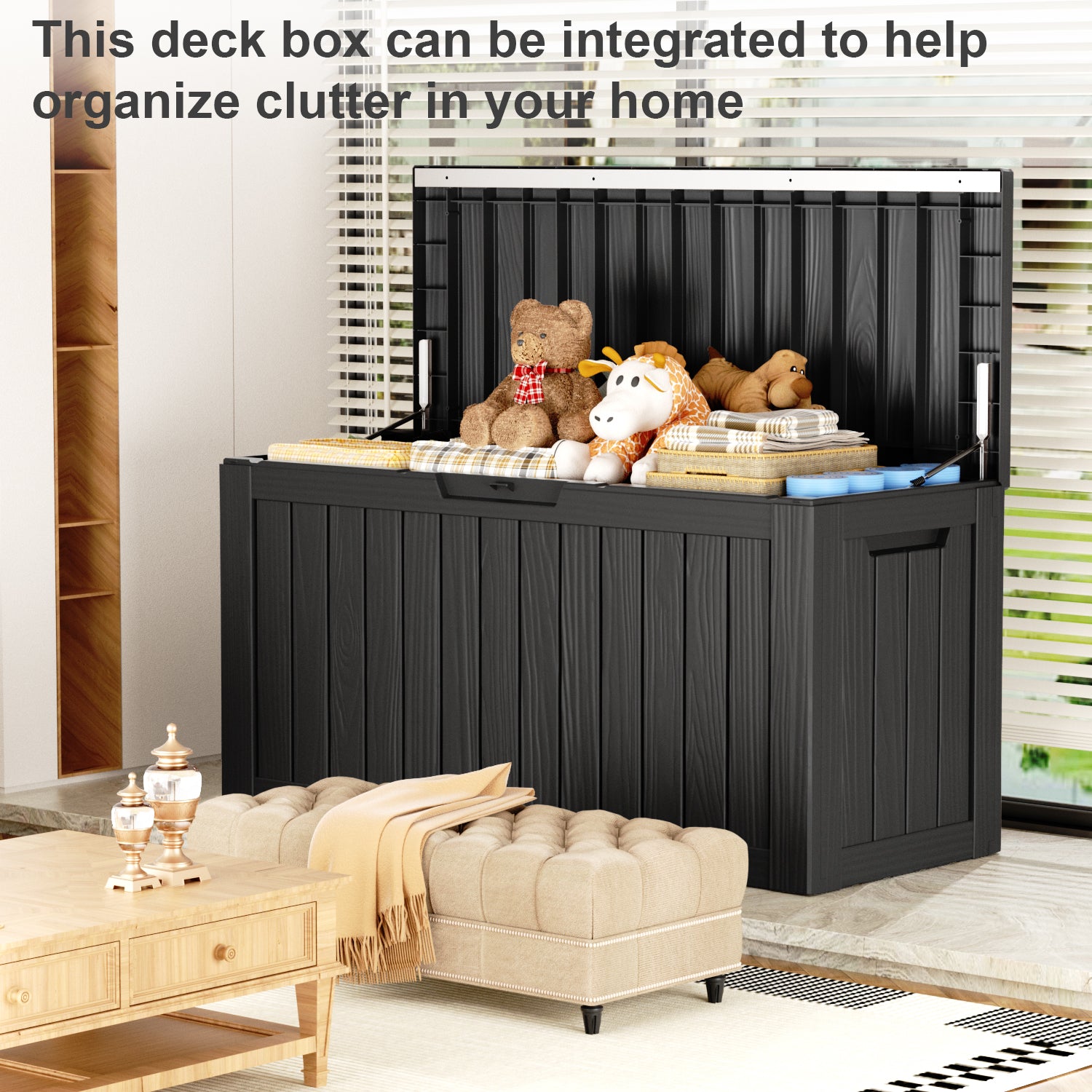 VBAL 80 Gallon recyclable eco-friendly resin material storage Deck Box