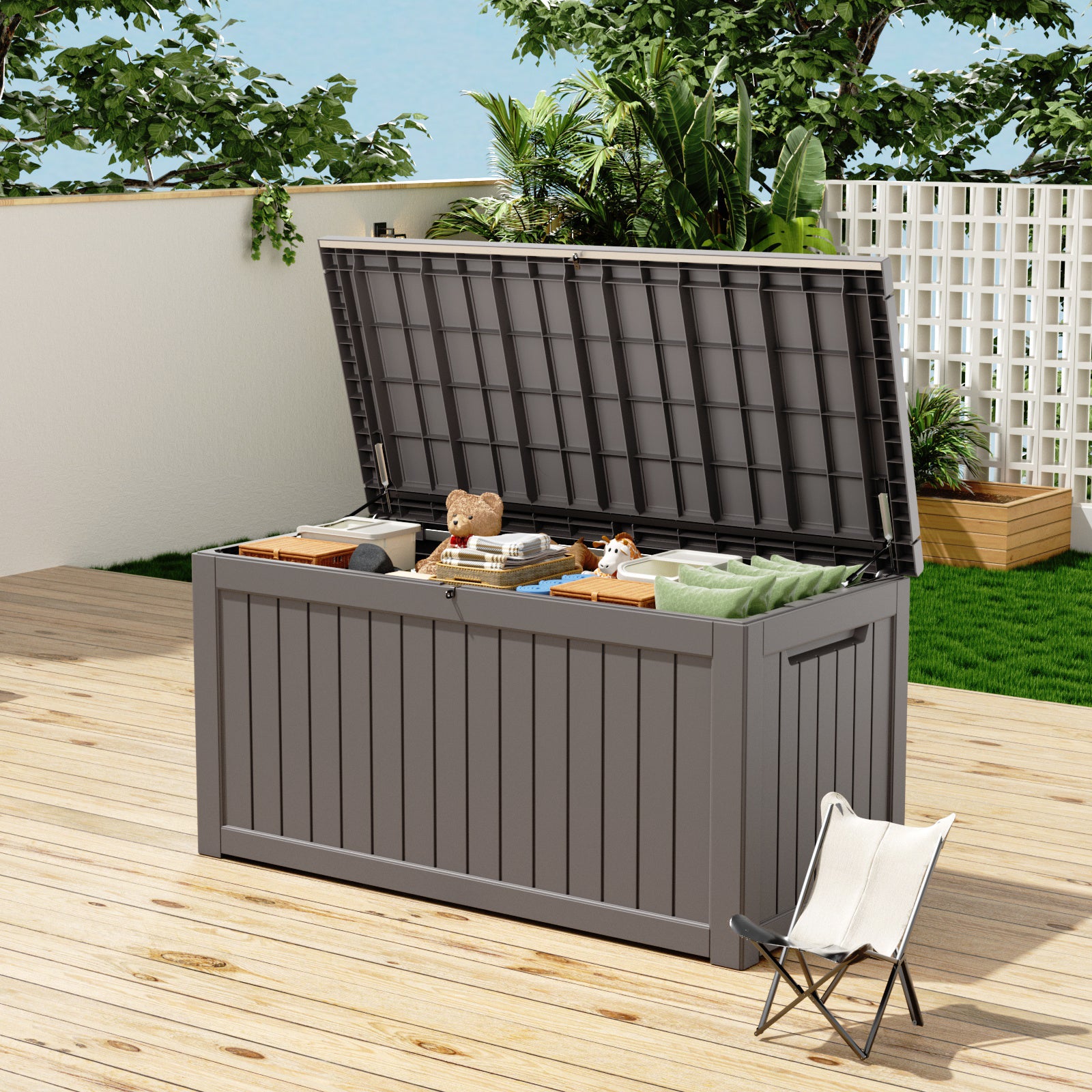 VBAL 230 Gallon recyclable eco-friendly resin material storage Deck Box