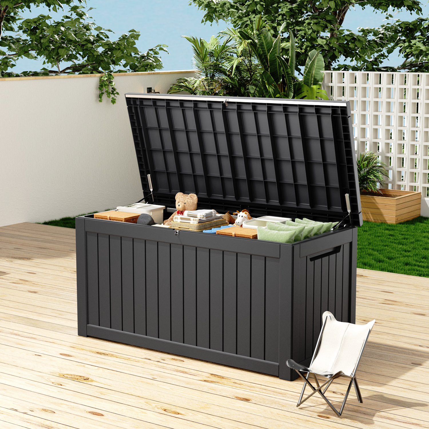 VBAL 230 Gallon recyclable eco-friendly resin material storage Deck Box