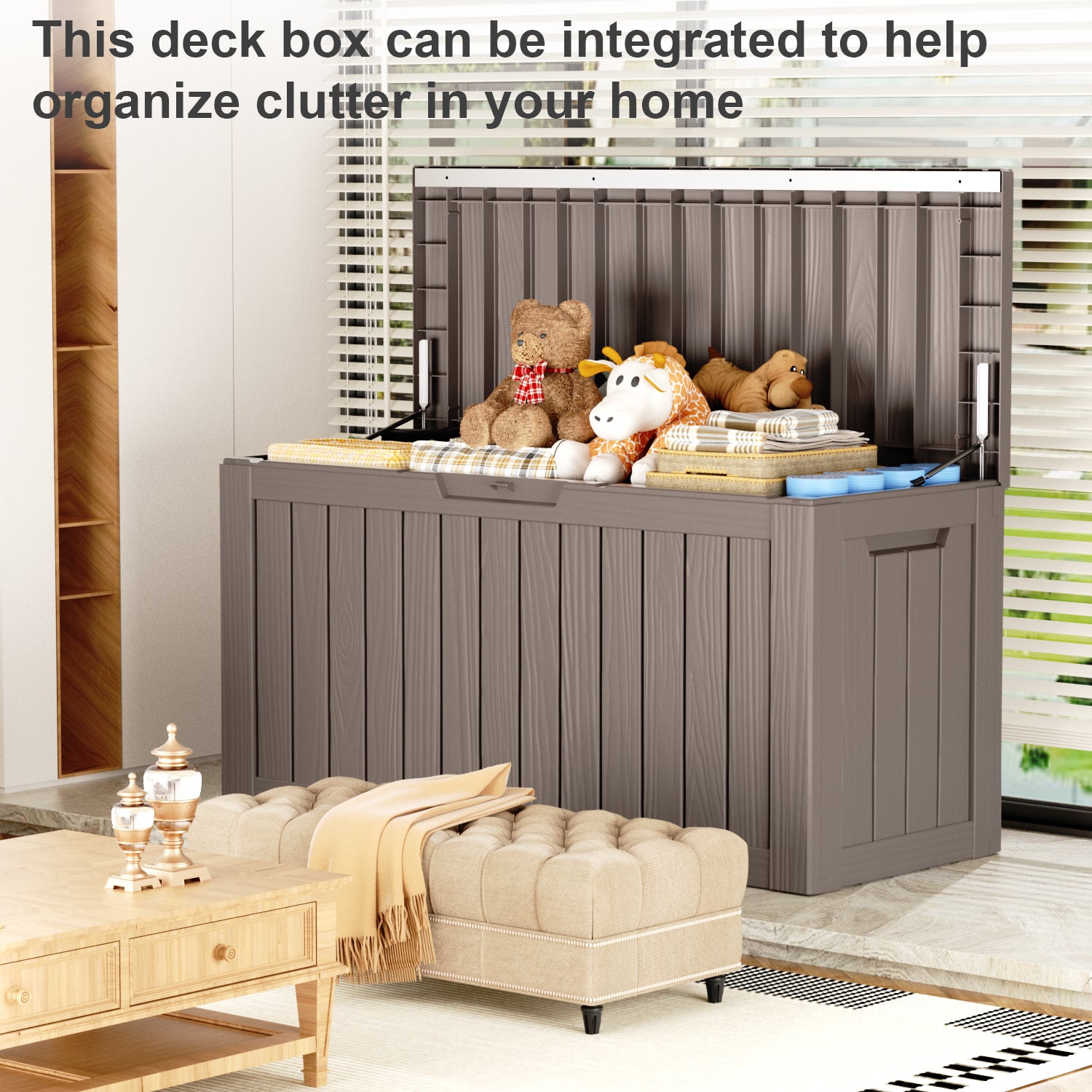 VBAL 80 Gallon recyclable eco-friendly resin material storage Deck Box