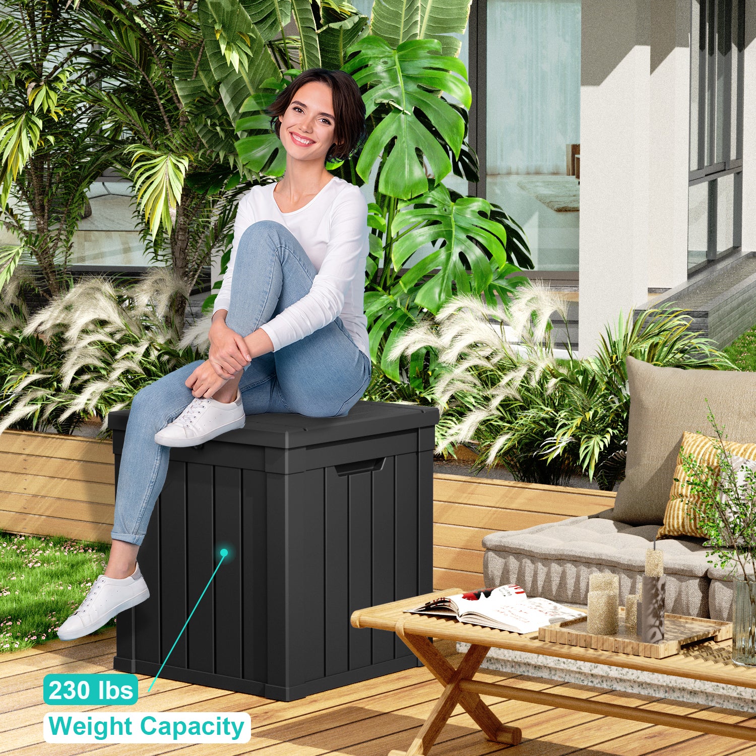 VBAL 50 Gallon recyclable eco-friendly resin material storage Deck Box