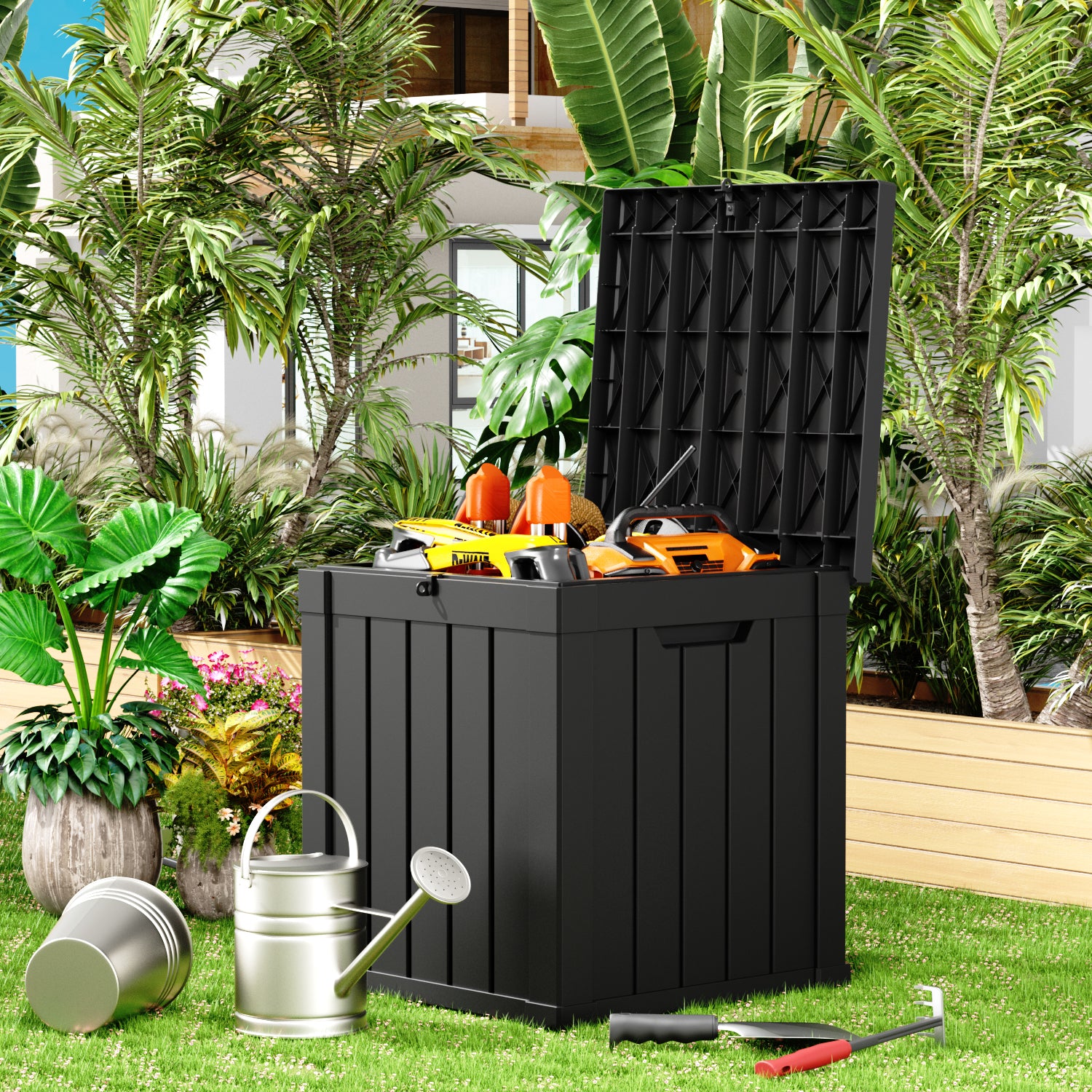 VBAL 50 Gallon recyclable eco-friendly resin material storage Deck Box