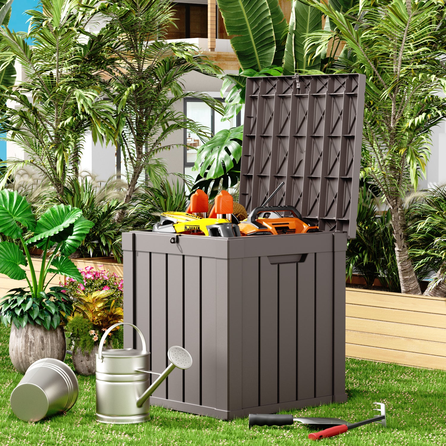 VBAL 50 Gallon recyclable eco-friendly resin material storage Deck Box