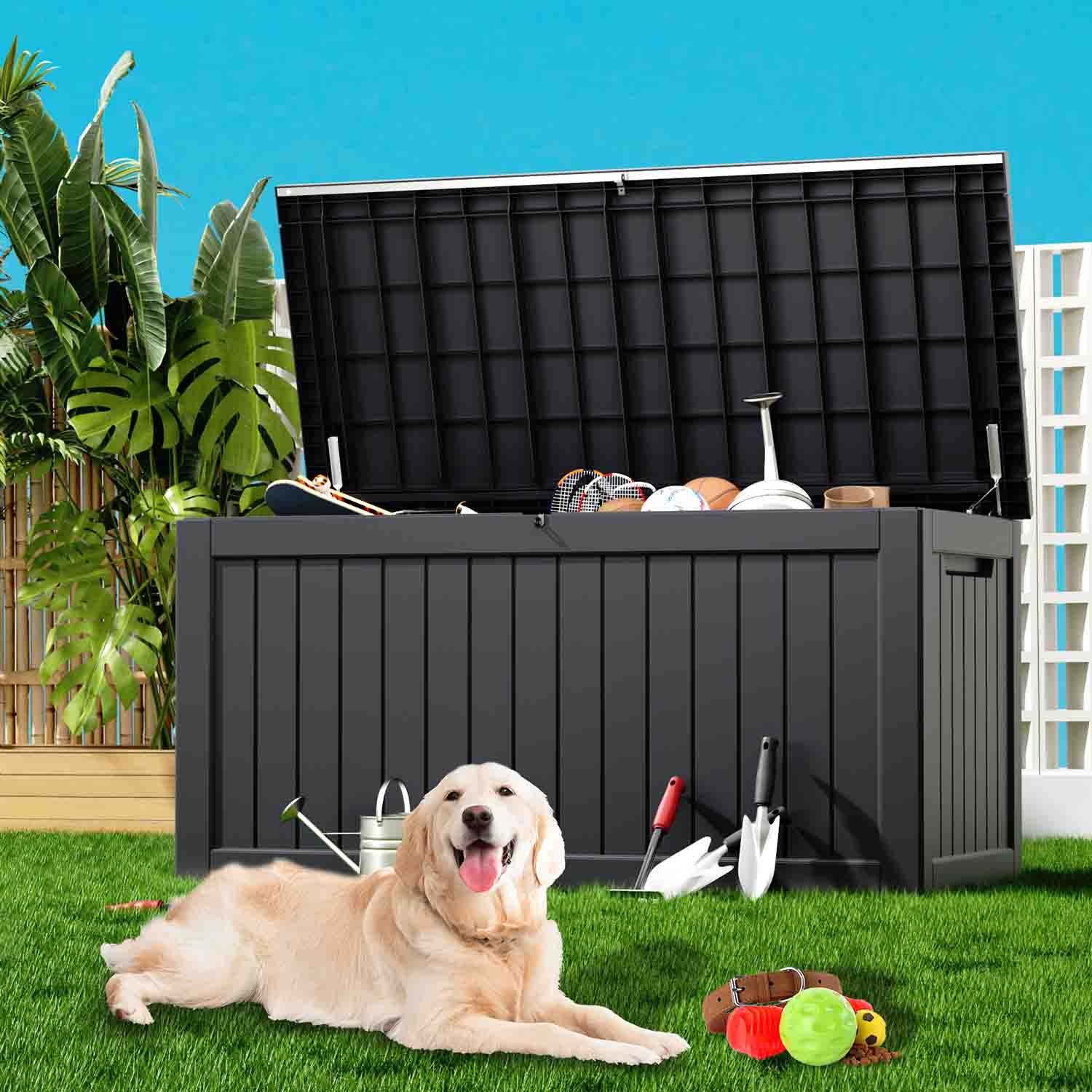 VBAL 230 Gallon recyclable eco-friendly resin material storage Deck Box
