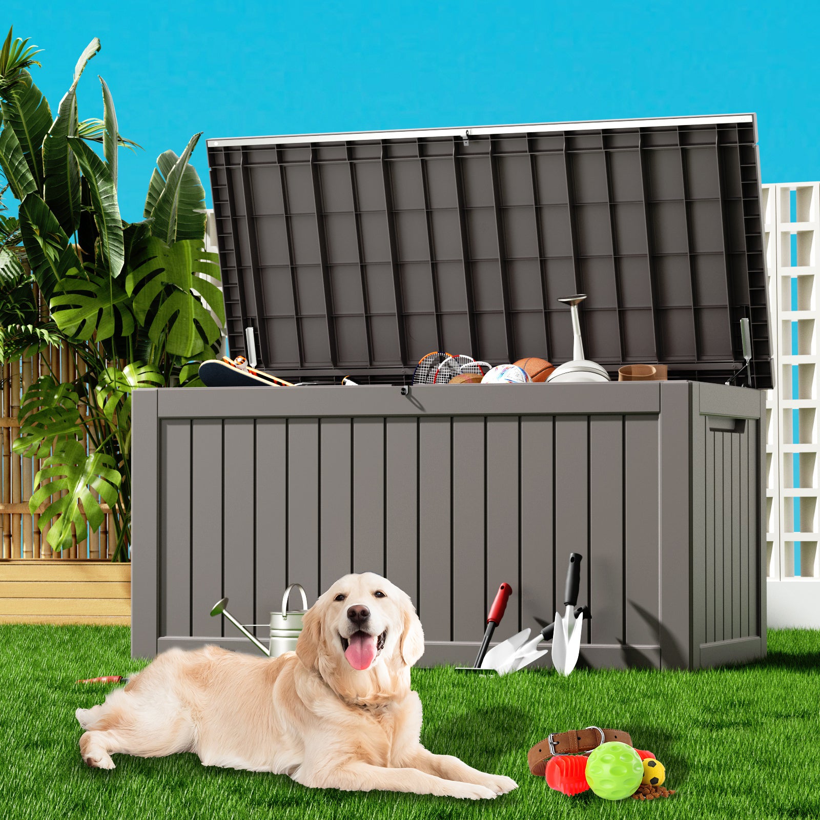 VBAL 230 Gallon recyclable eco-friendly resin material storage Deck Box