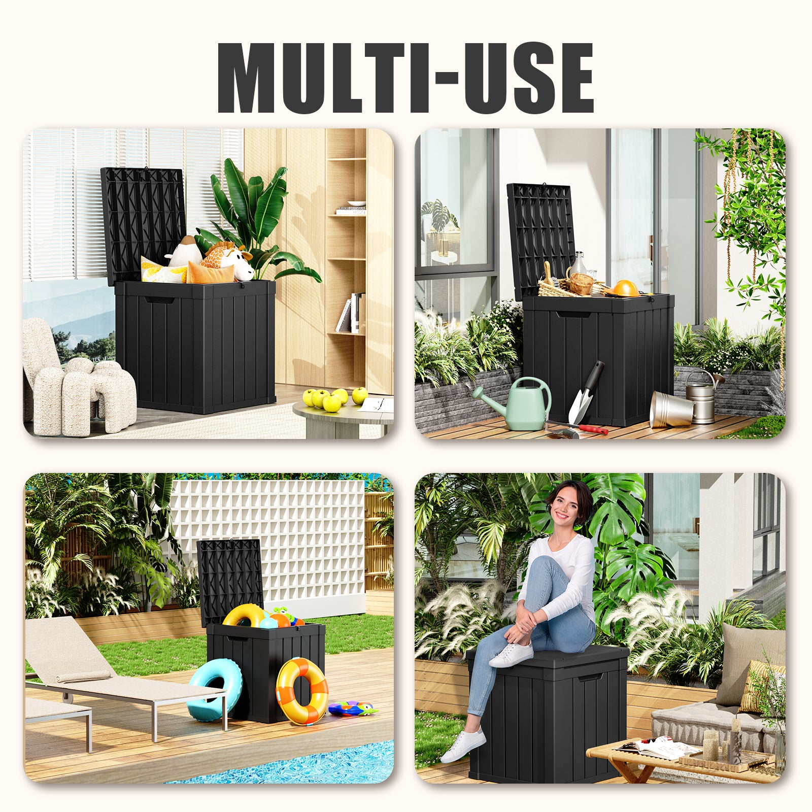VBAL 50 Gallon recyclable eco-friendly resin material storage Deck Box