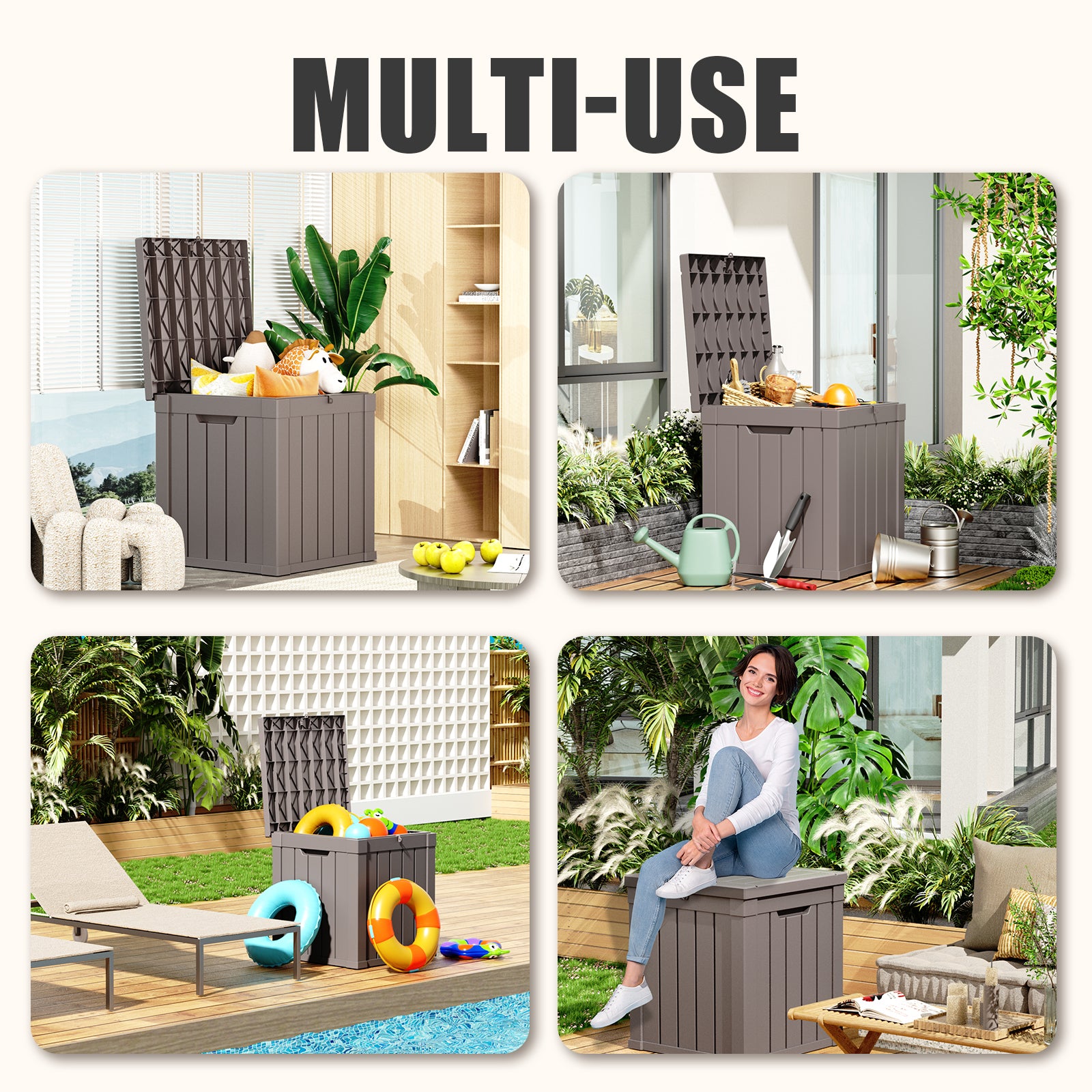 VBAL 50 Gallon recyclable eco-friendly resin material storage Deck Box