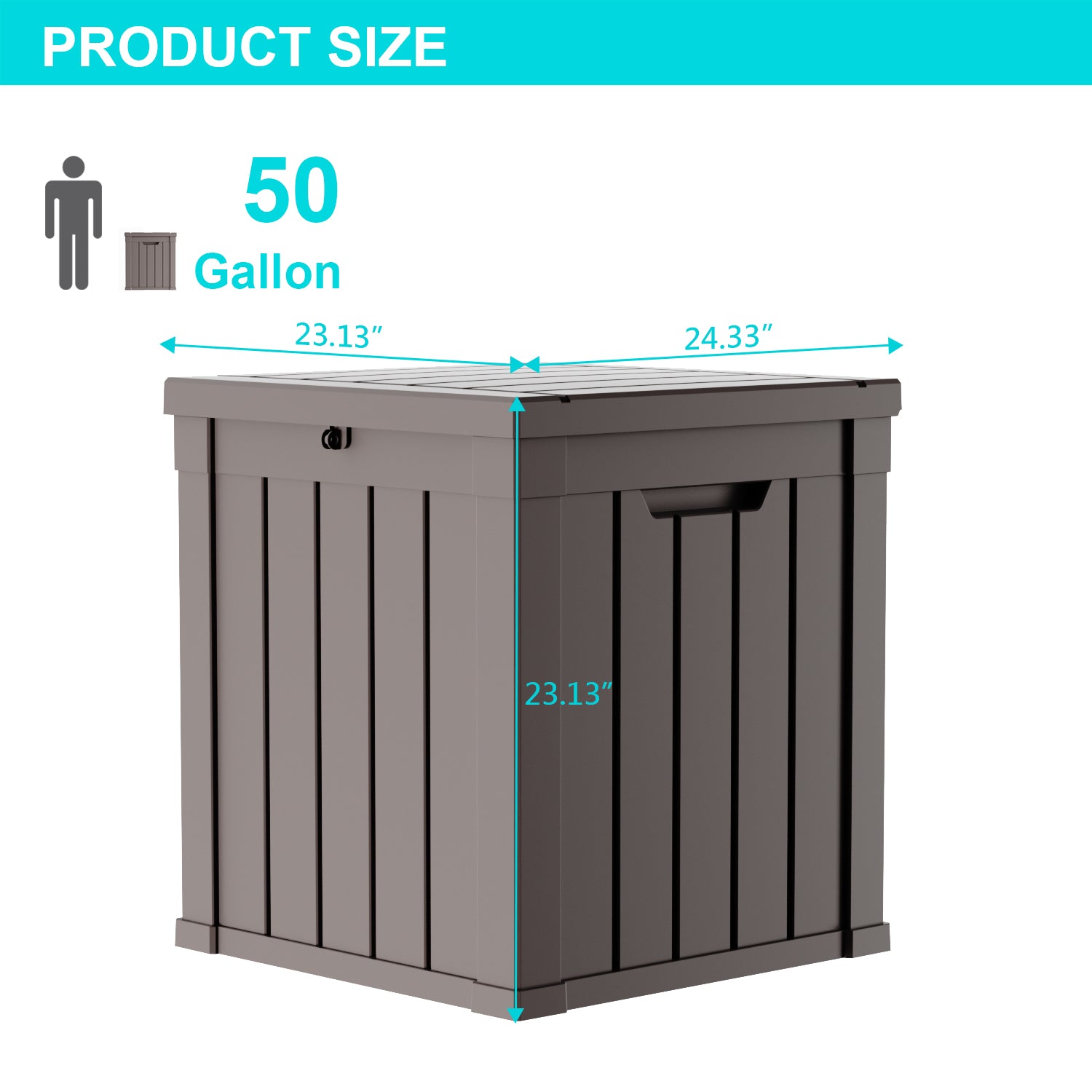 VBAL 50 Gallon recyclable eco-friendly resin material storage Deck Box