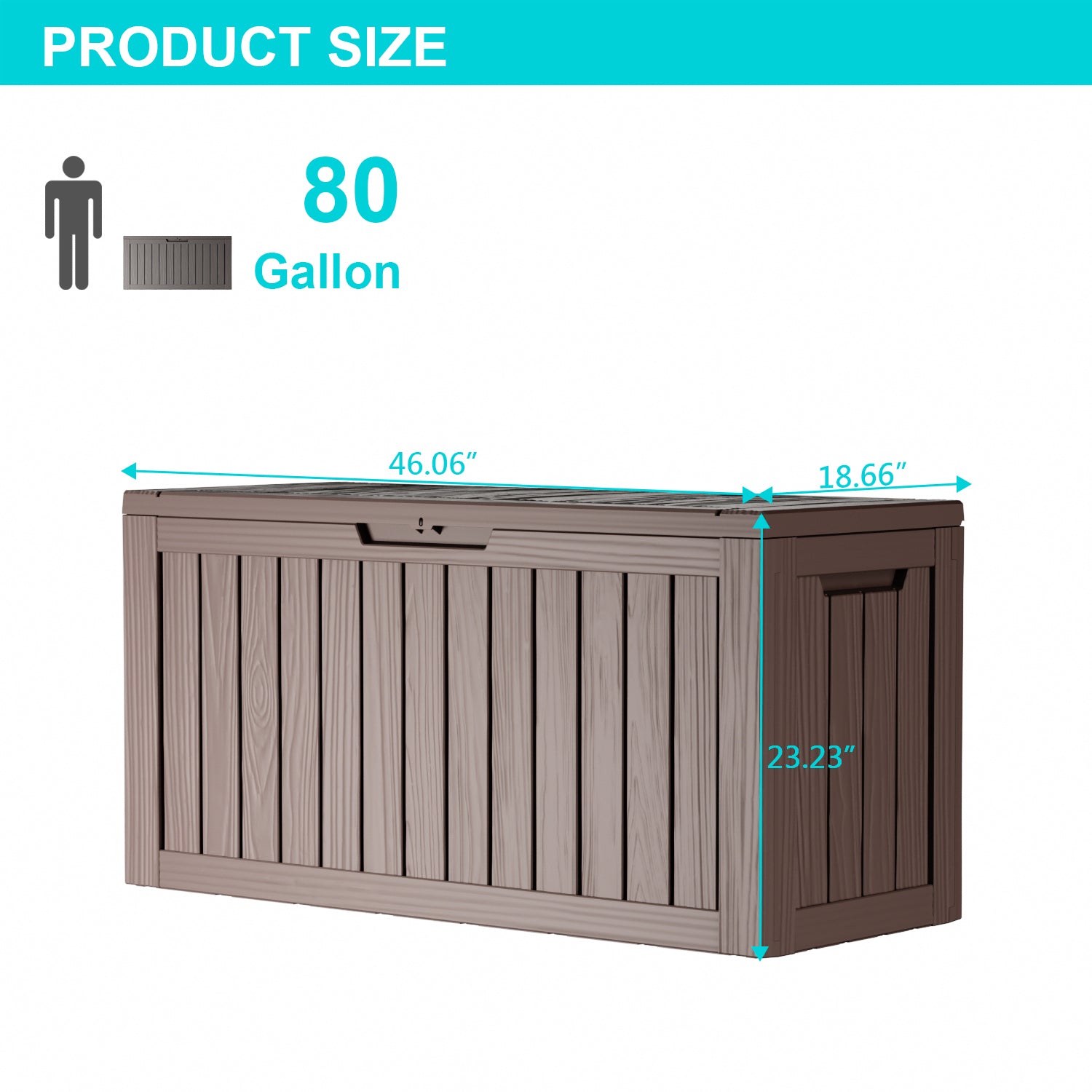 VBAL 80 Gallon recyclable eco-friendly resin material storage Deck Box