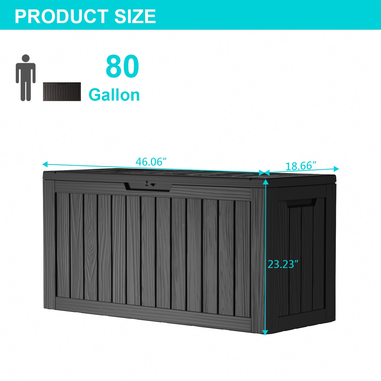 VBAL 80 Gallon recyclable eco-friendly resin material storage Deck Box