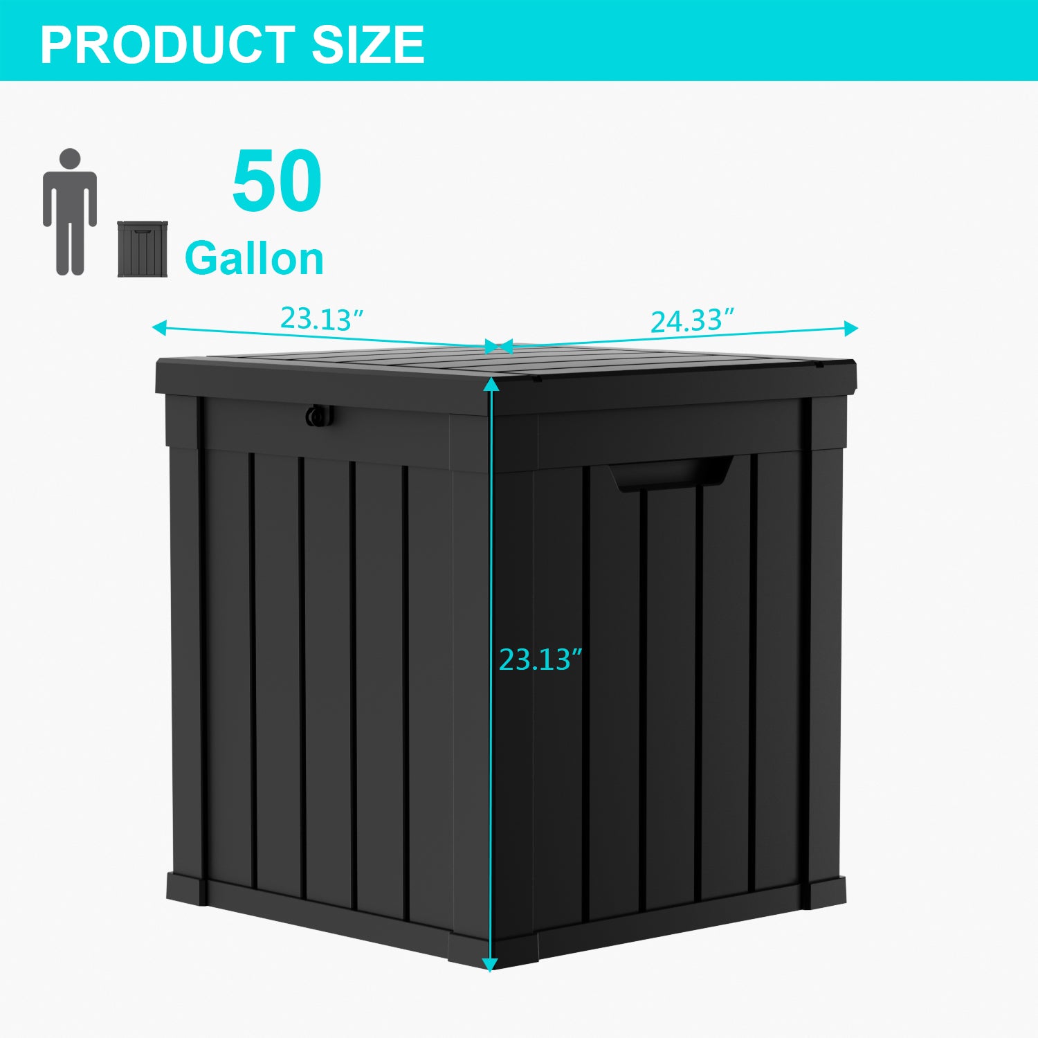 VBAL 50 Gallon recyclable eco-friendly resin material storage Deck Box