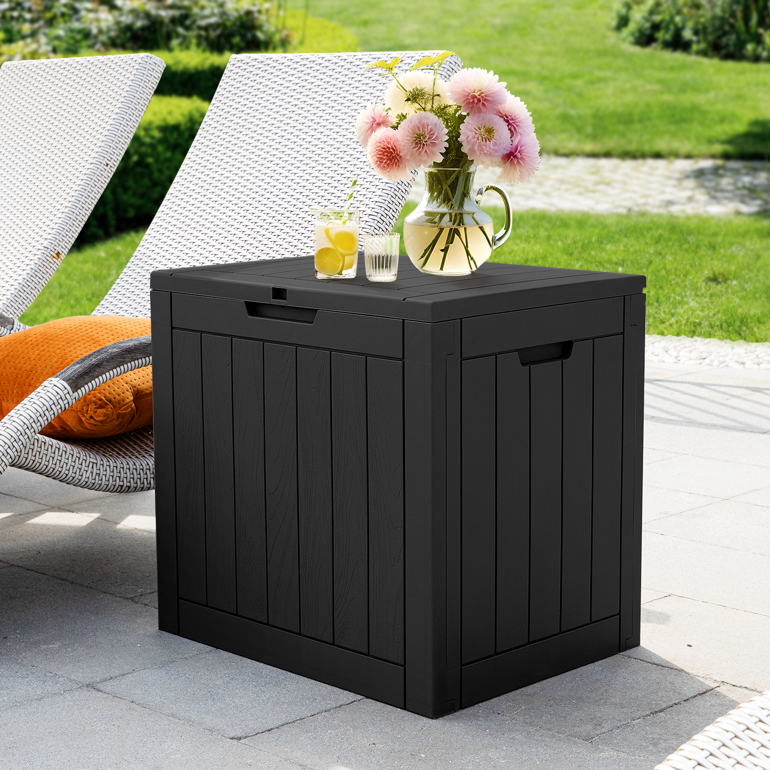 VBAL 30 Gallon recyclable eco-friendly resin material storage Deck Box