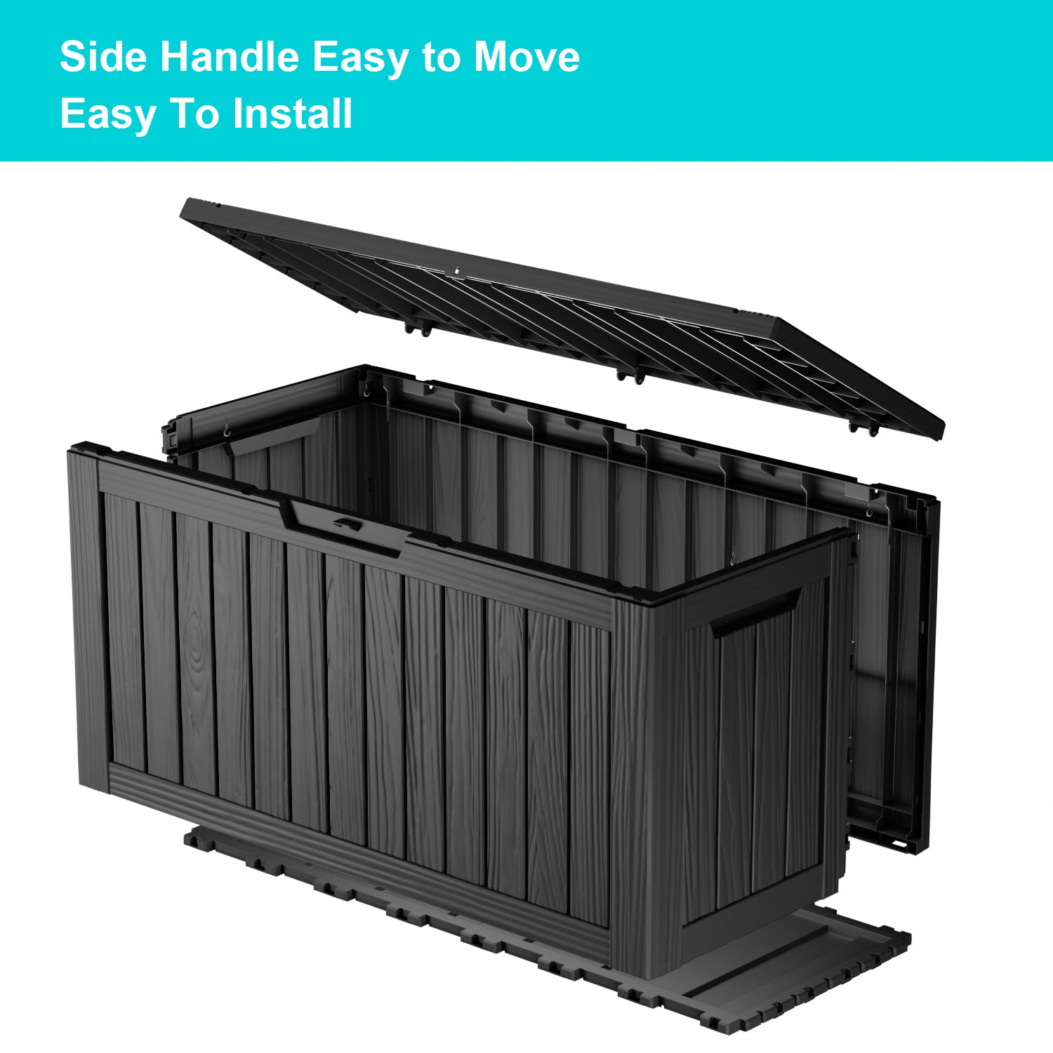 VBAL 80 Gallon recyclable eco-friendly resin material storage Deck Box