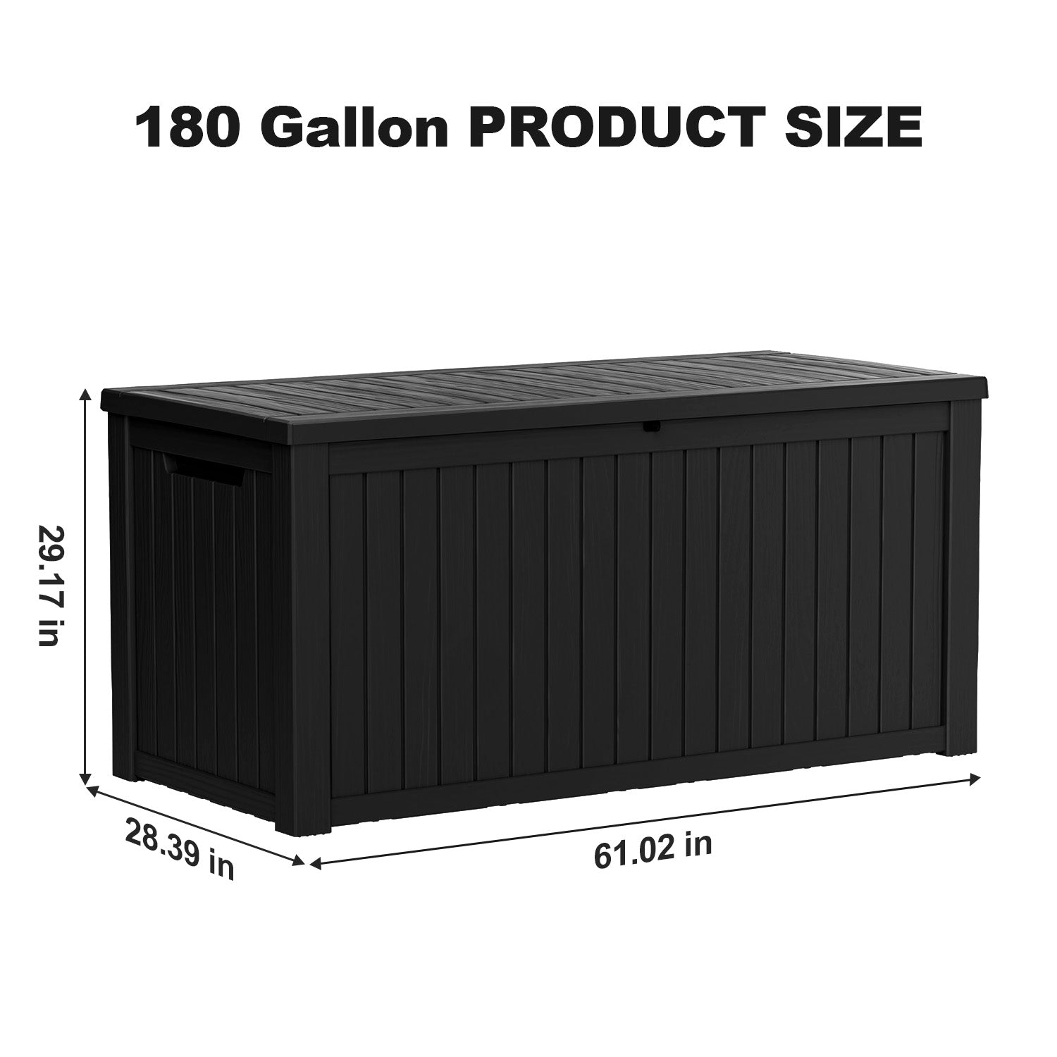 VBAL  180 Gallon recyclable eco-friendly resin material storage Deck Box