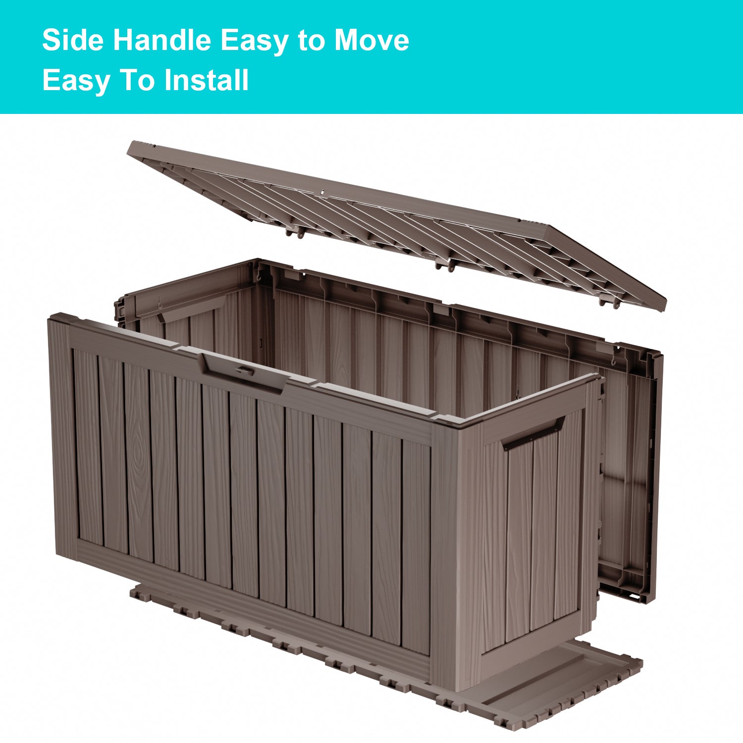 VBAL 80 Gallon recyclable eco-friendly resin material storage Deck Box