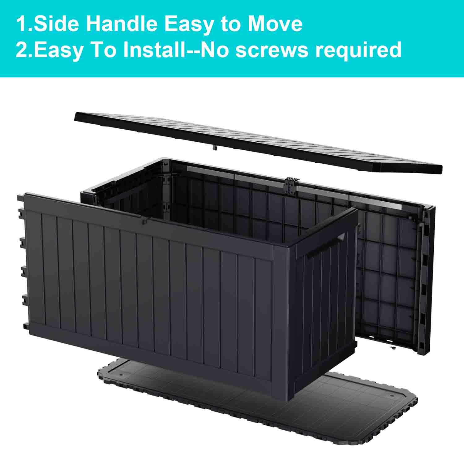 VBAL 230 Gallon recyclable eco-friendly resin material storage Deck Box