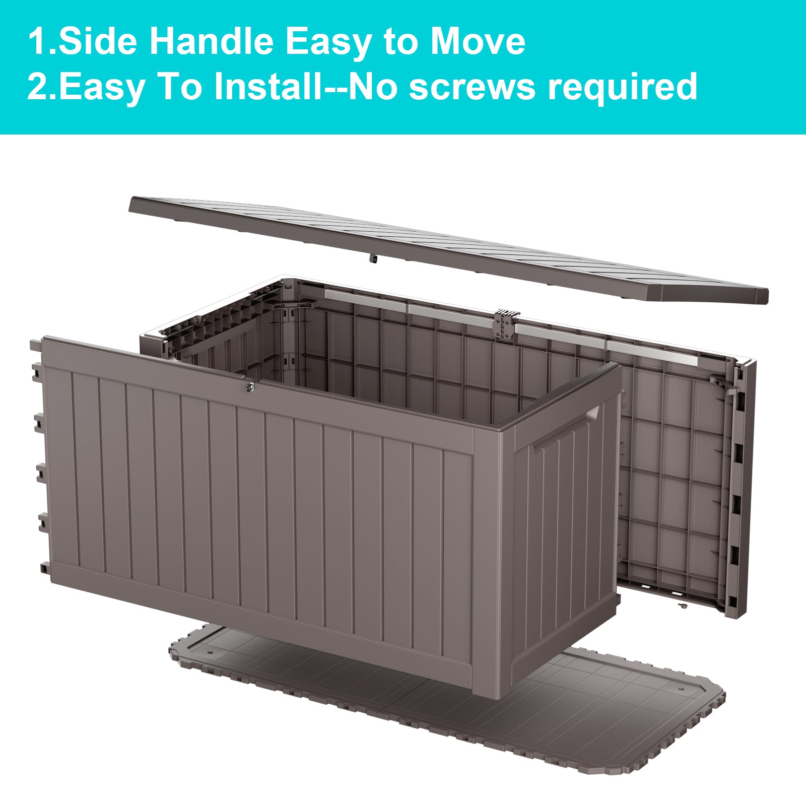 VBAL 230 Gallon recyclable eco-friendly resin material storage Deck Box