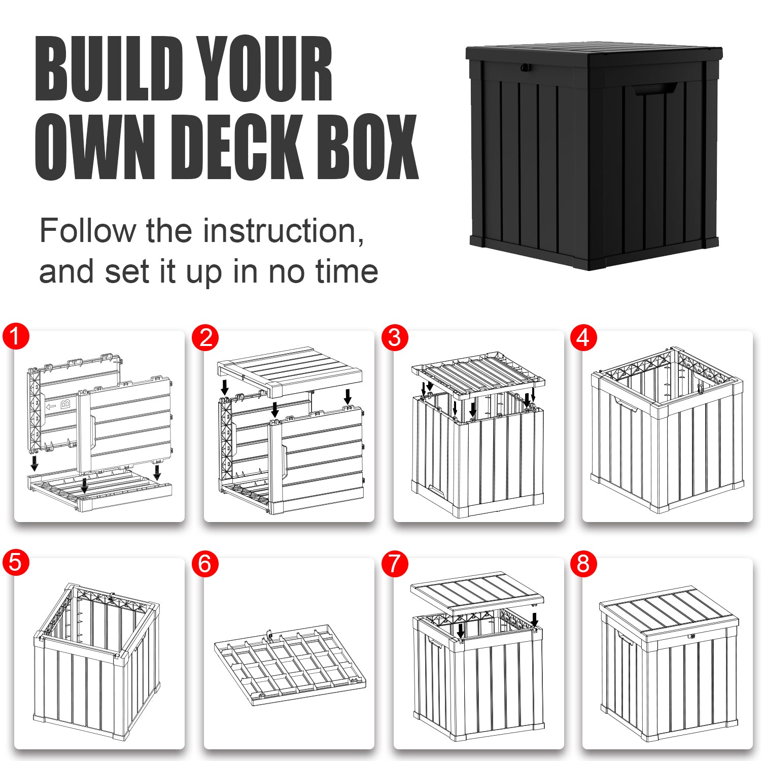 VBAL 50 Gallon recyclable eco-friendly resin material storage Deck Box