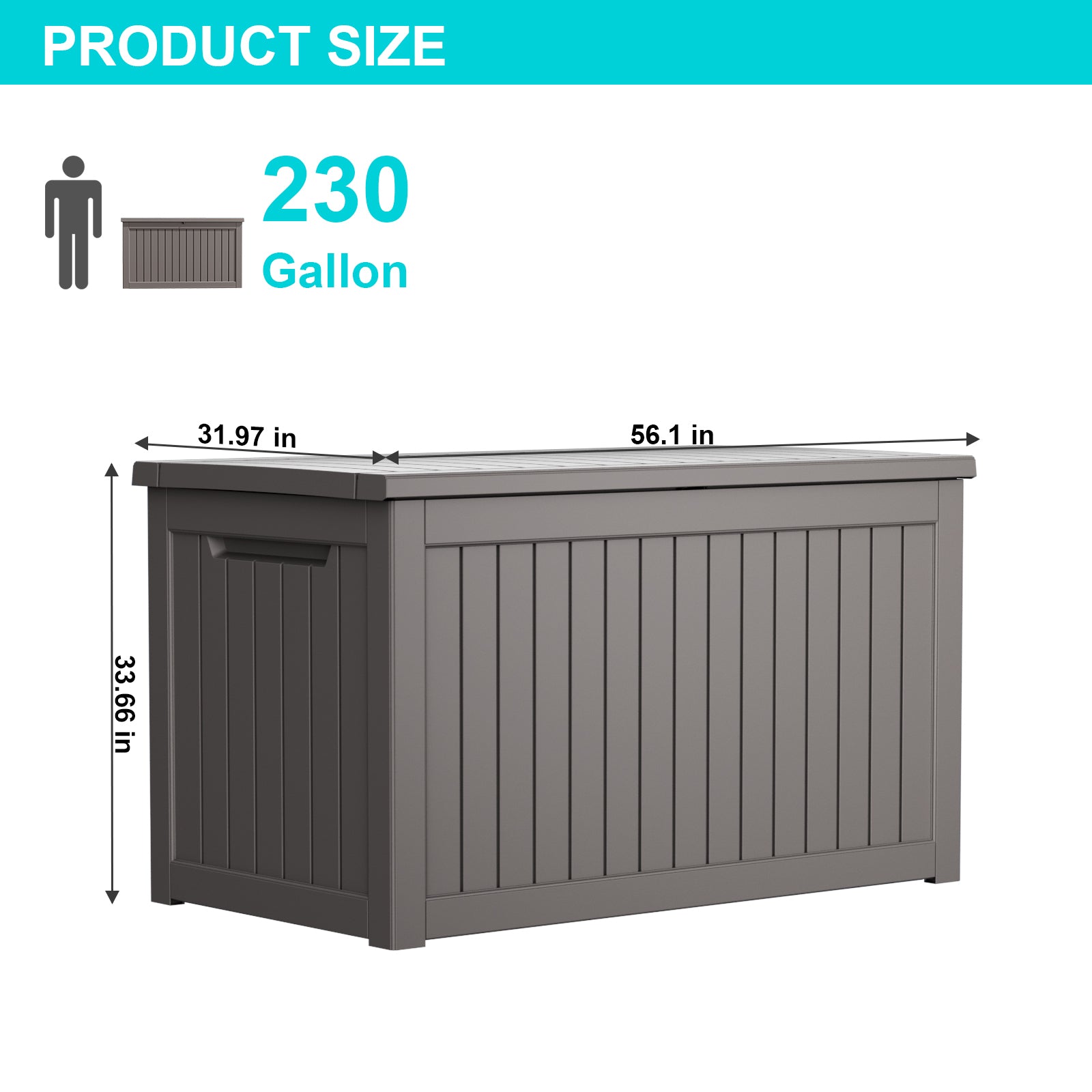 VBAL 230 Gallon recyclable eco-friendly resin material storage Deck Box