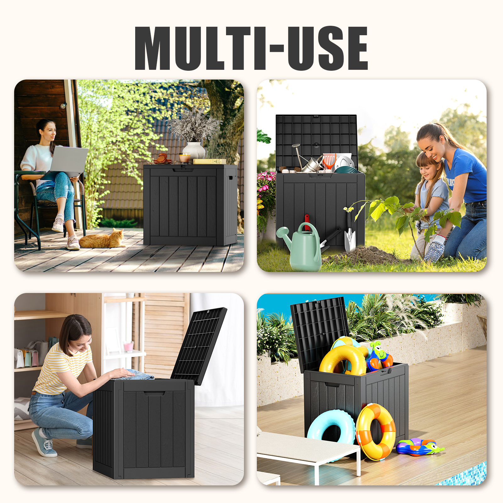 VBAL 30 Gallon recyclable eco-friendly resin material storage Deck Box