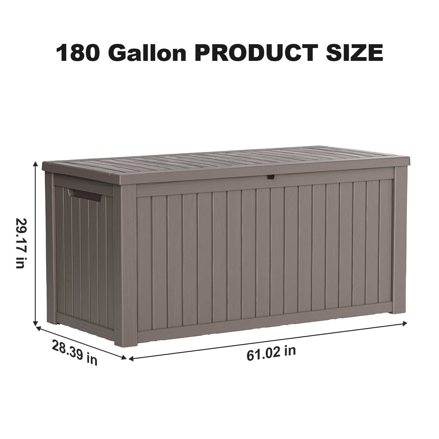 VBAL  180 Gallon recyclable eco-friendly resin material storage Deck Box