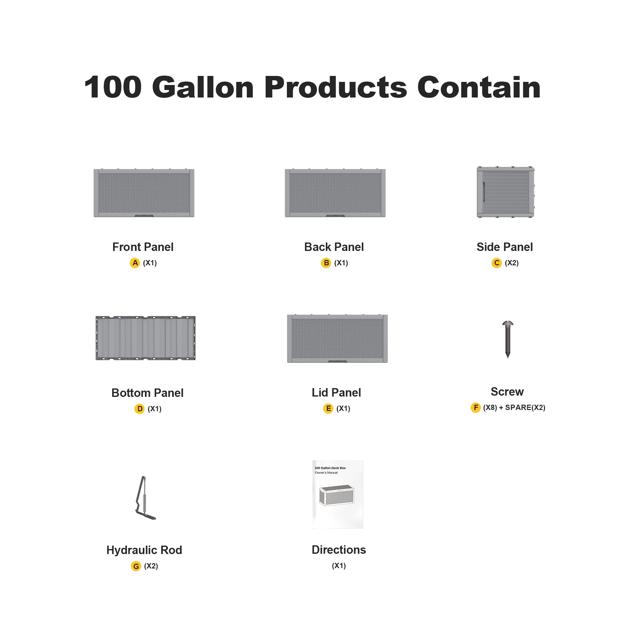 VBAL 100 gallon recyclable eco-friendly resin + rattan material storage Deck Box