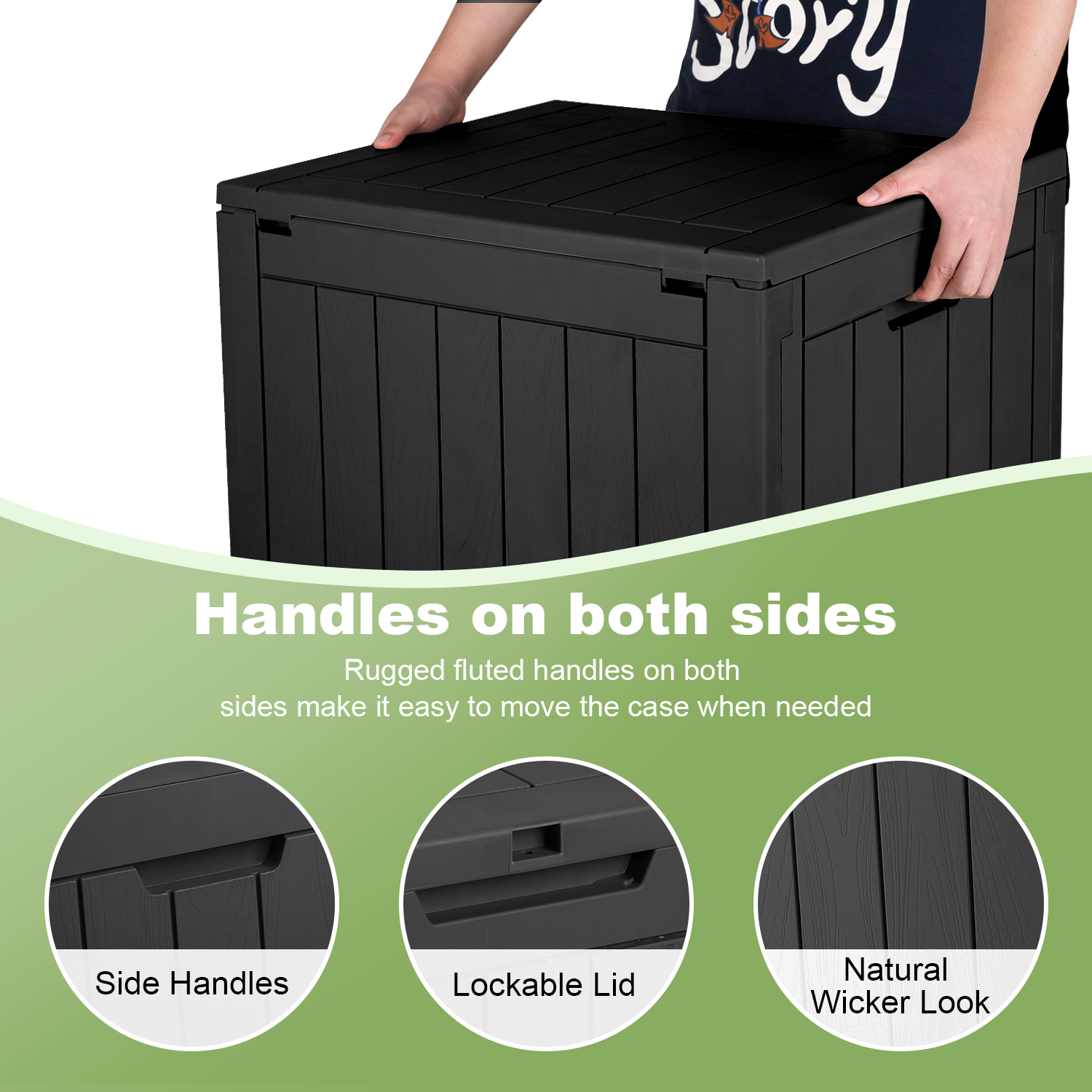 VBAL 30 Gallon recyclable eco-friendly resin material storage Deck Box