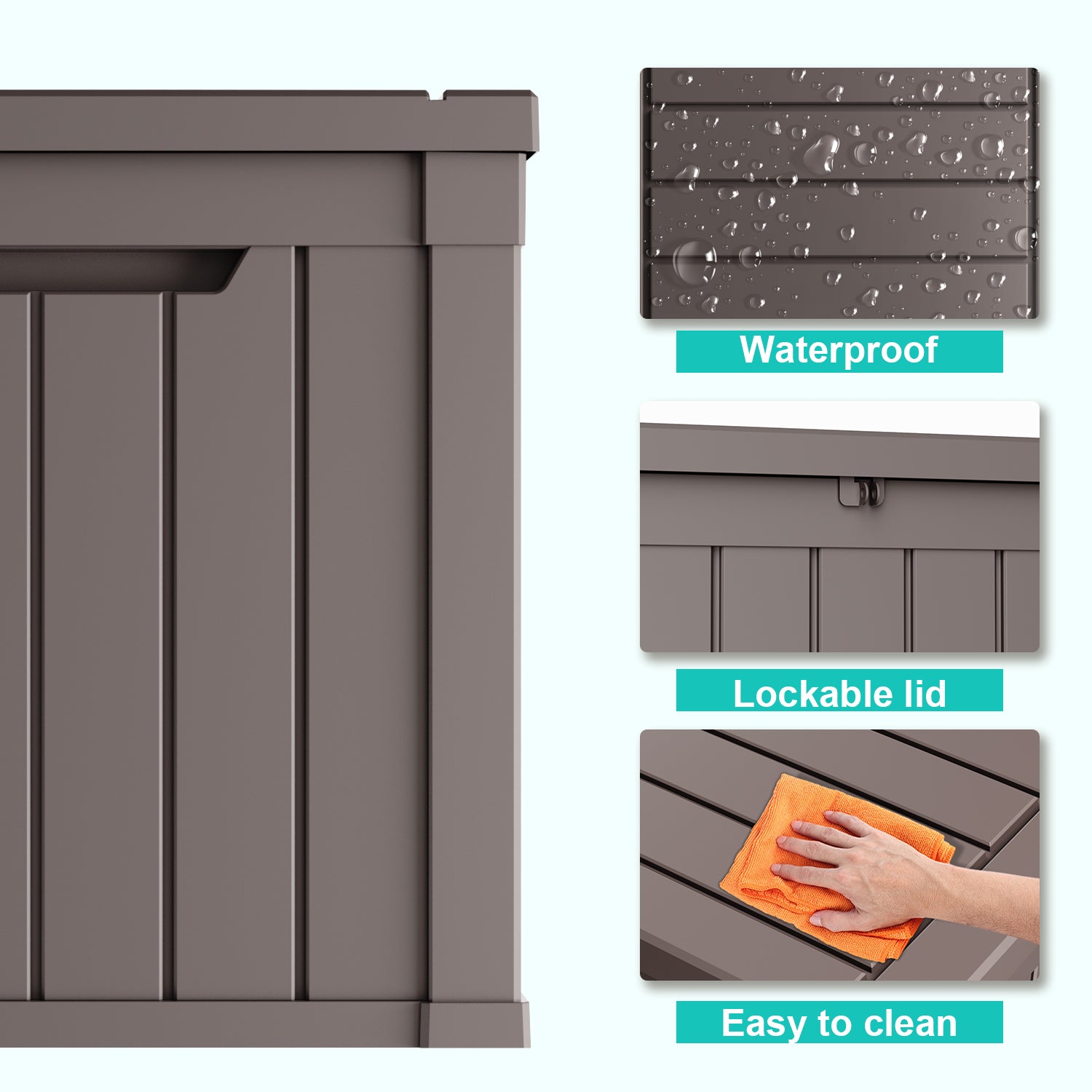 VBAL 50 Gallon recyclable eco-friendly resin material storage Deck Box