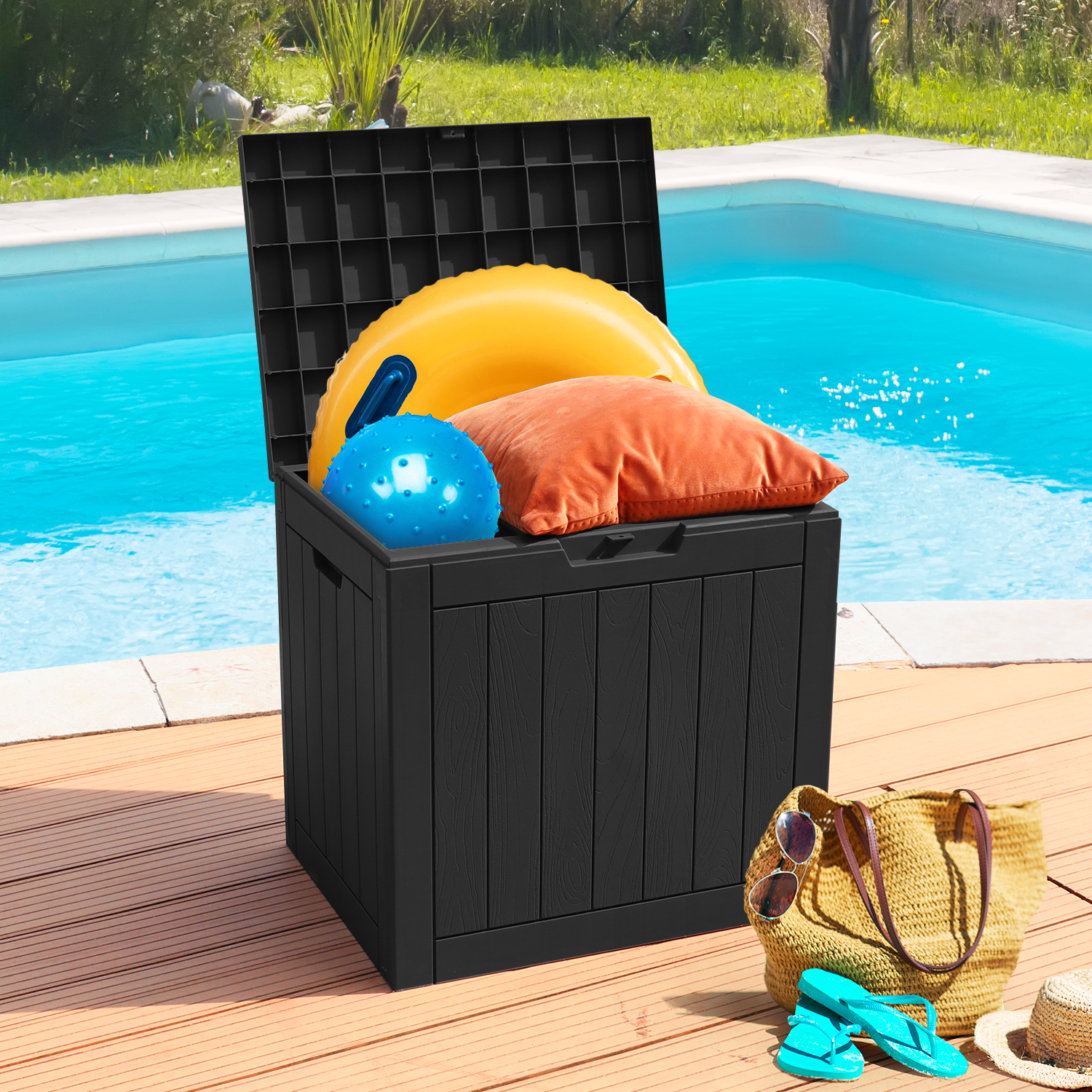 VBAL 30 Gallon recyclable eco-friendly resin material storage Deck Box