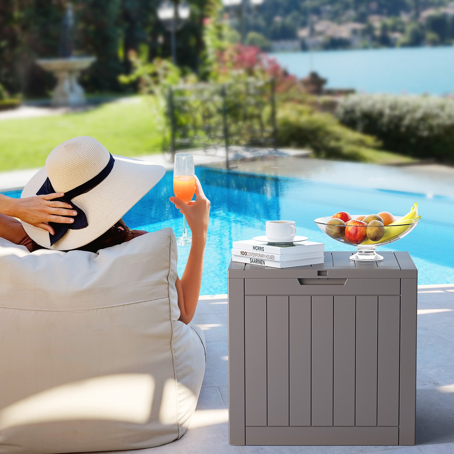 VBAL 30 Gallon recyclable eco-friendly resin material storage Deck Box