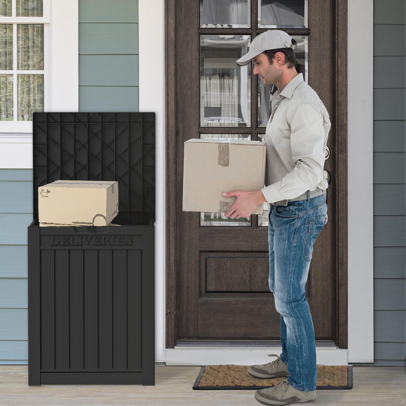 VBAL Package Delivery Box for Outside,Durable Weather Resistant,Parcel Outdoor Storage Box