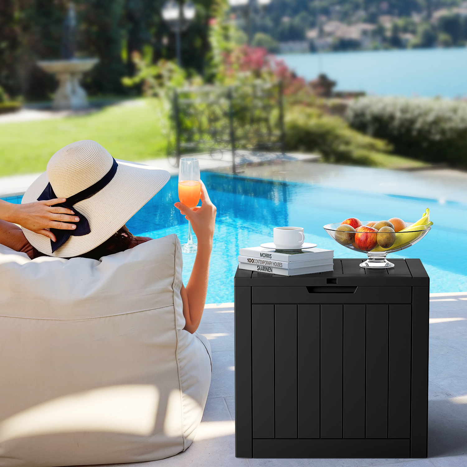 VBAL 30 Gallon recyclable eco-friendly resin material storage Deck Box