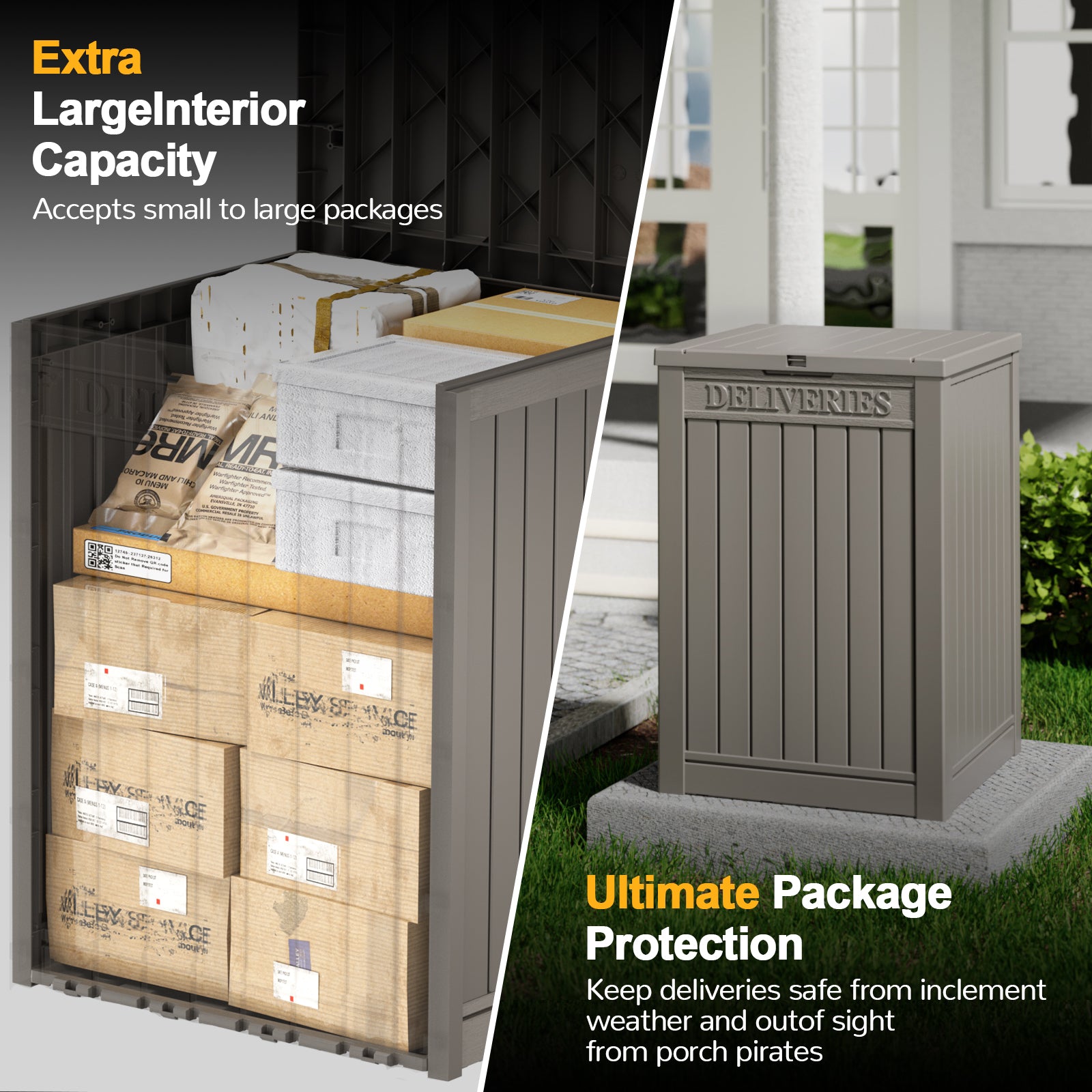 VBAL Package Delivery Box for Outside,Durable Weather Resistant,Parcel Outdoor Storage Box