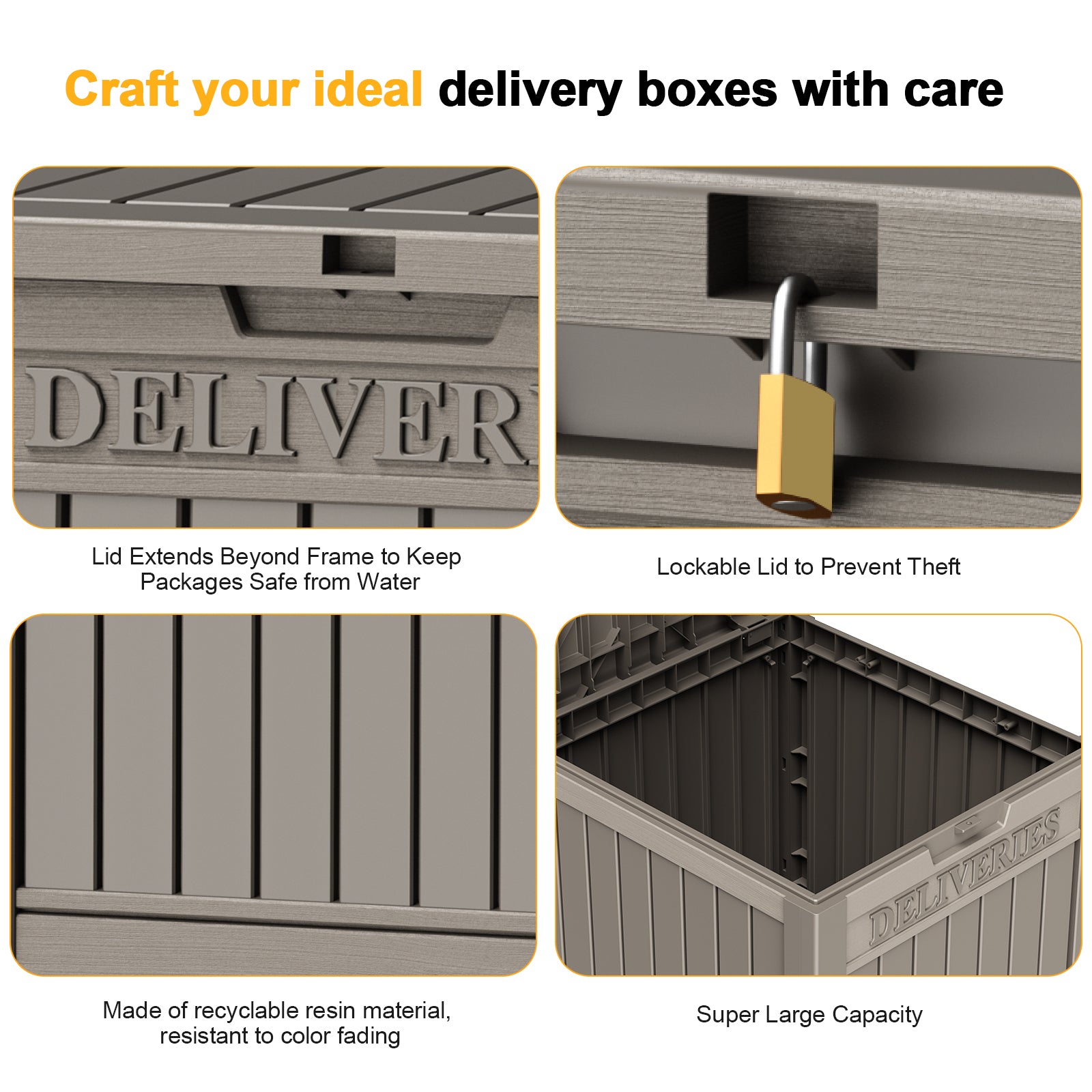 VBAL Package Delivery Box for Outside,Durable Weather Resistant,Parcel Outdoor Storage Box