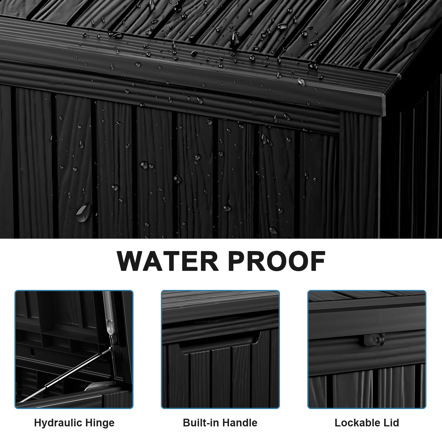 VBAL  180 Gallon recyclable eco-friendly resin material storage Deck Box