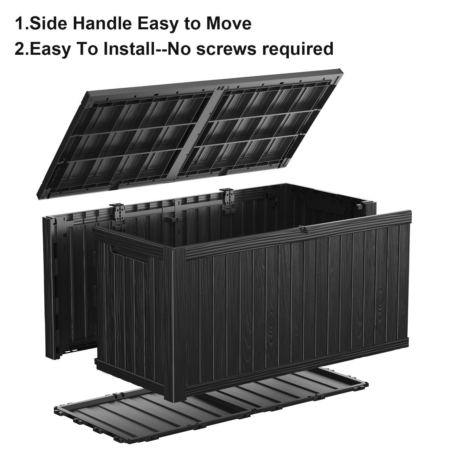 VBAL  180 Gallon recyclable eco-friendly resin material storage Deck Box
