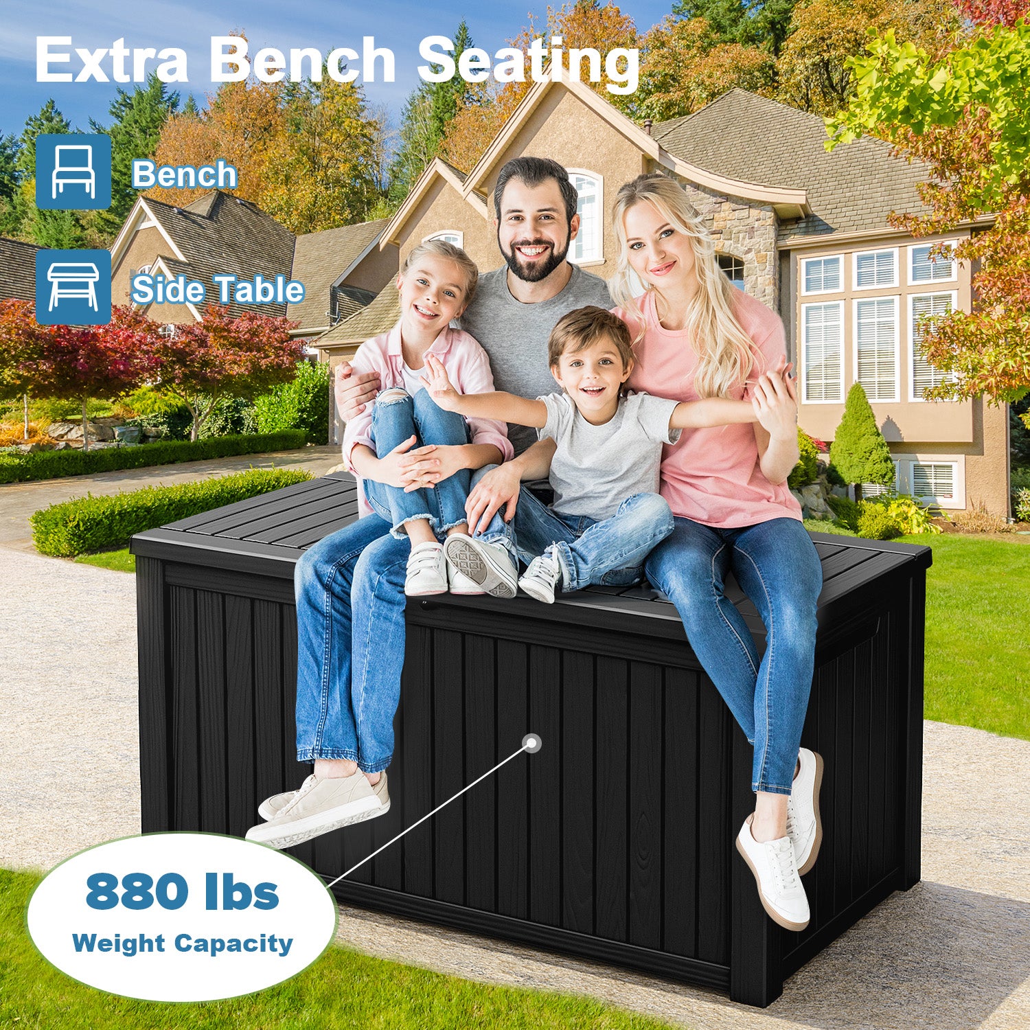 VBAL  180 Gallon recyclable eco-friendly resin material storage Deck Box